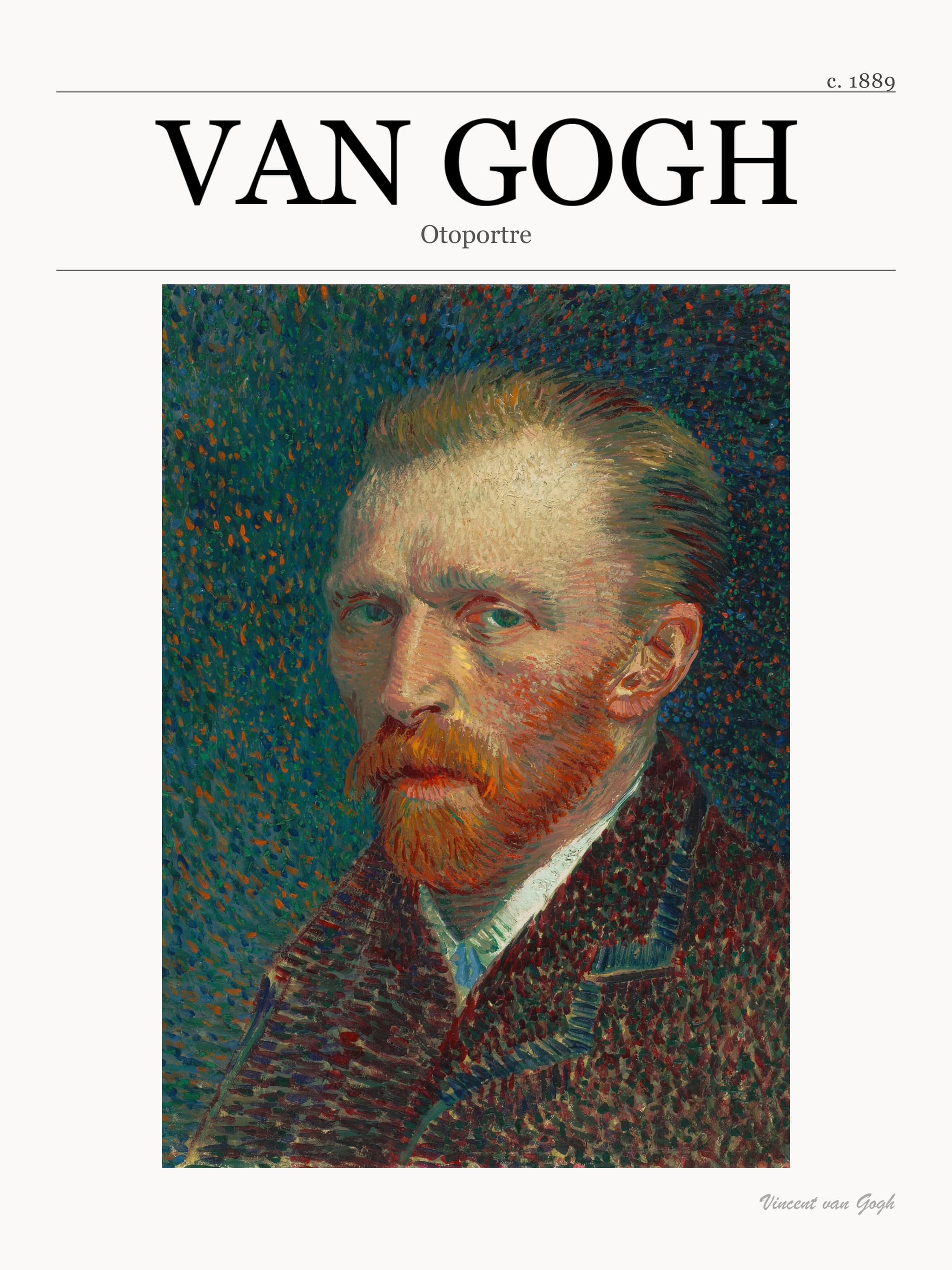 Van Gogh: Otoportre metal tablo