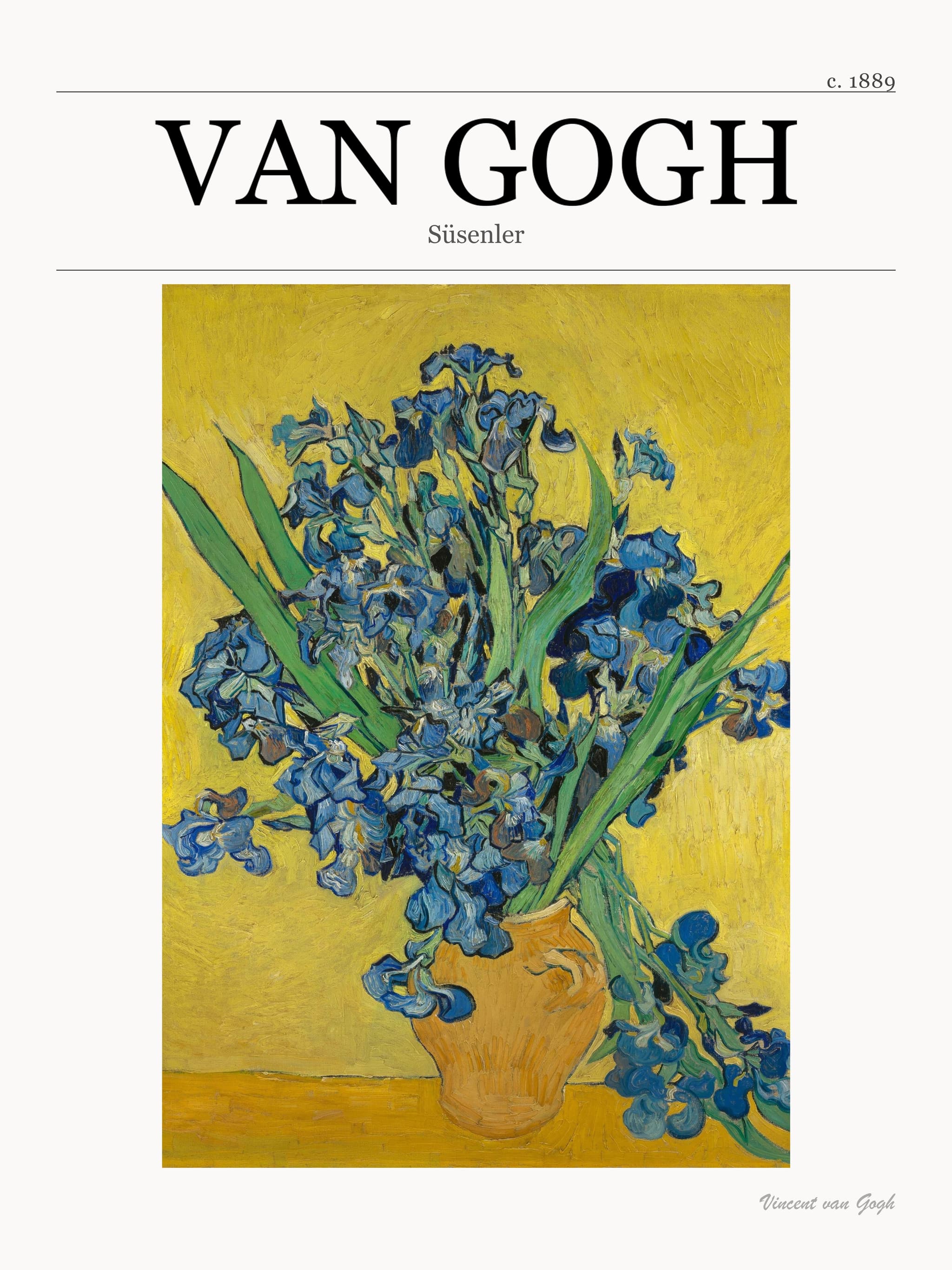 Süsenler - Van Gogh metal tablo