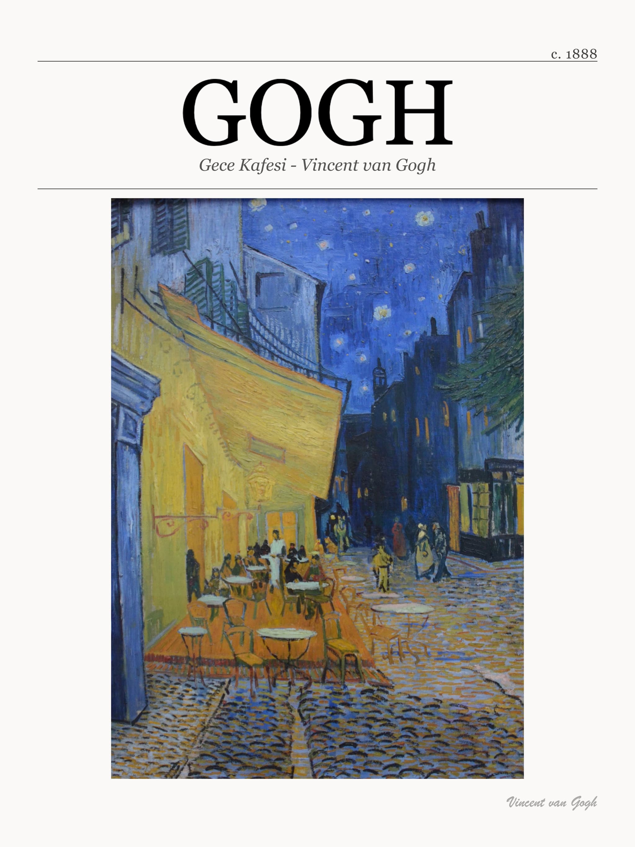 Gece Kafesi - Vincent van Gogh metal tablo
