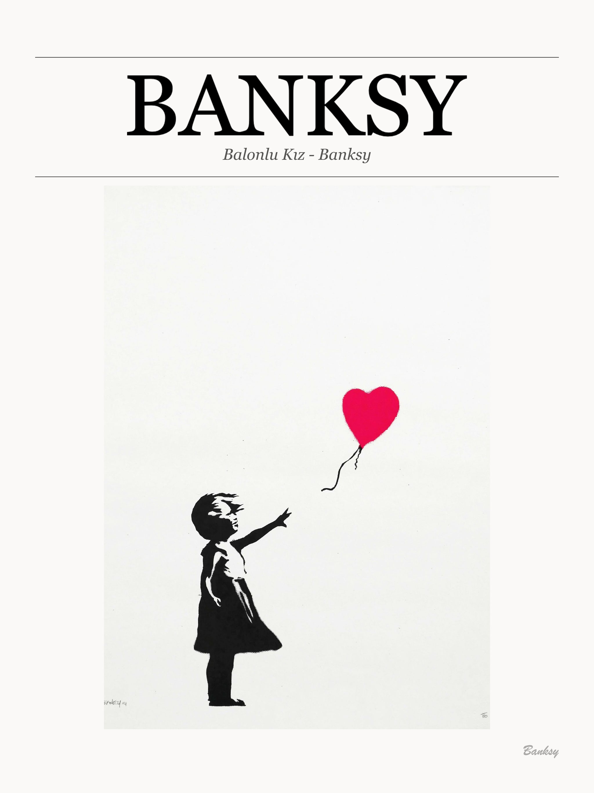 Balonlu Kız - Banksy metal tablo