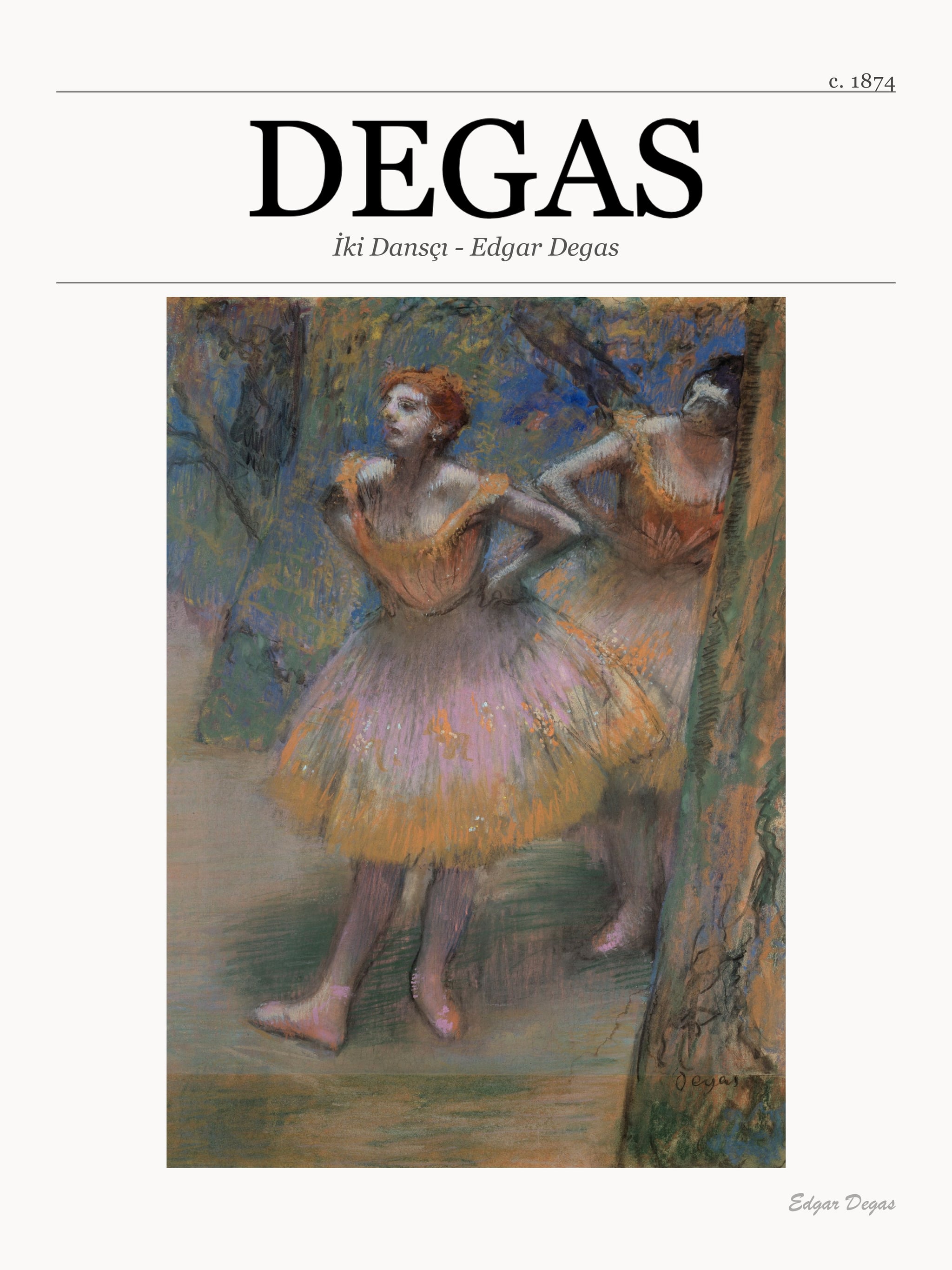 İki Dansçı - Edgar Degas metal tablo