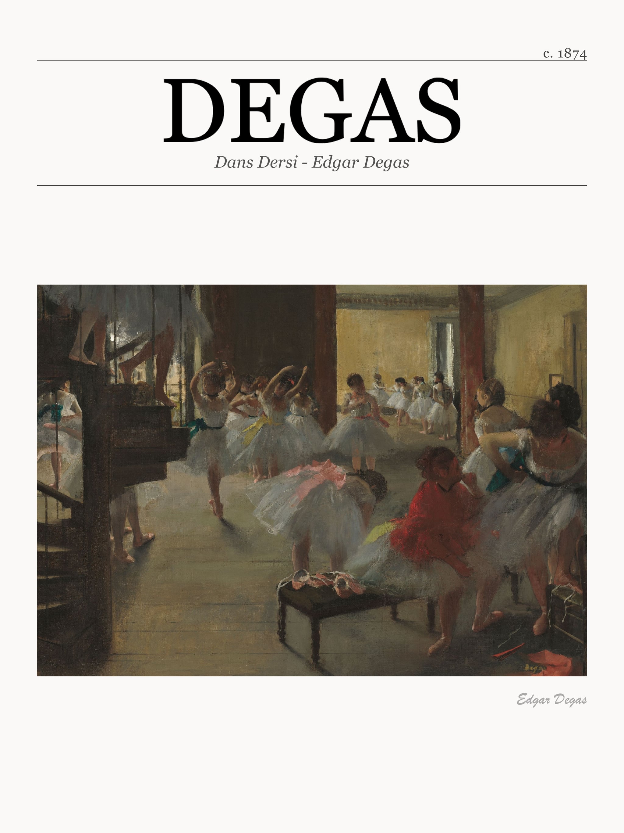 Dans Dersi - Edgar Degas: Geniş Prova Salonu metal tablo