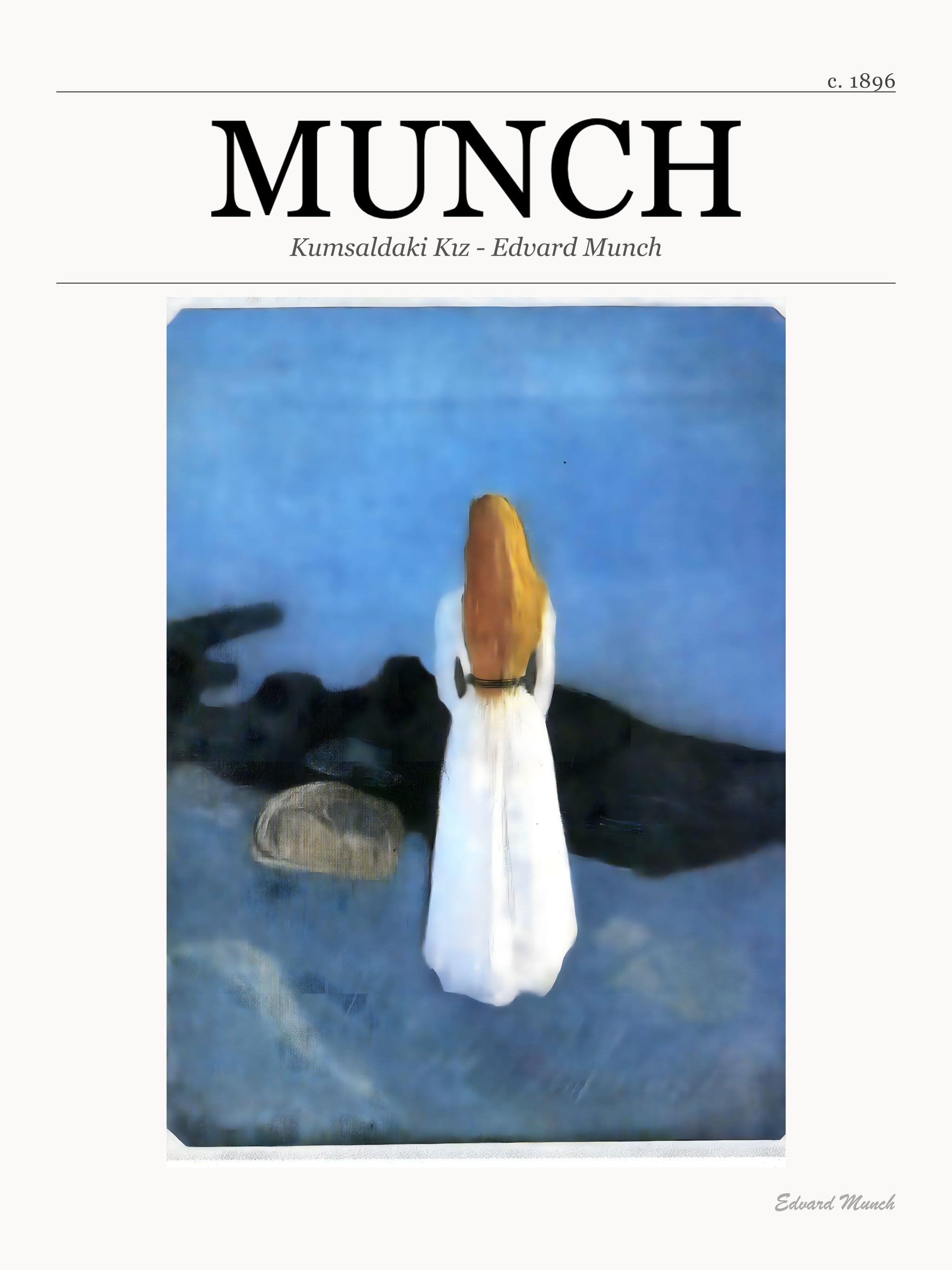 Kumsaldaki Kız - Edvard Munch metal tablo
