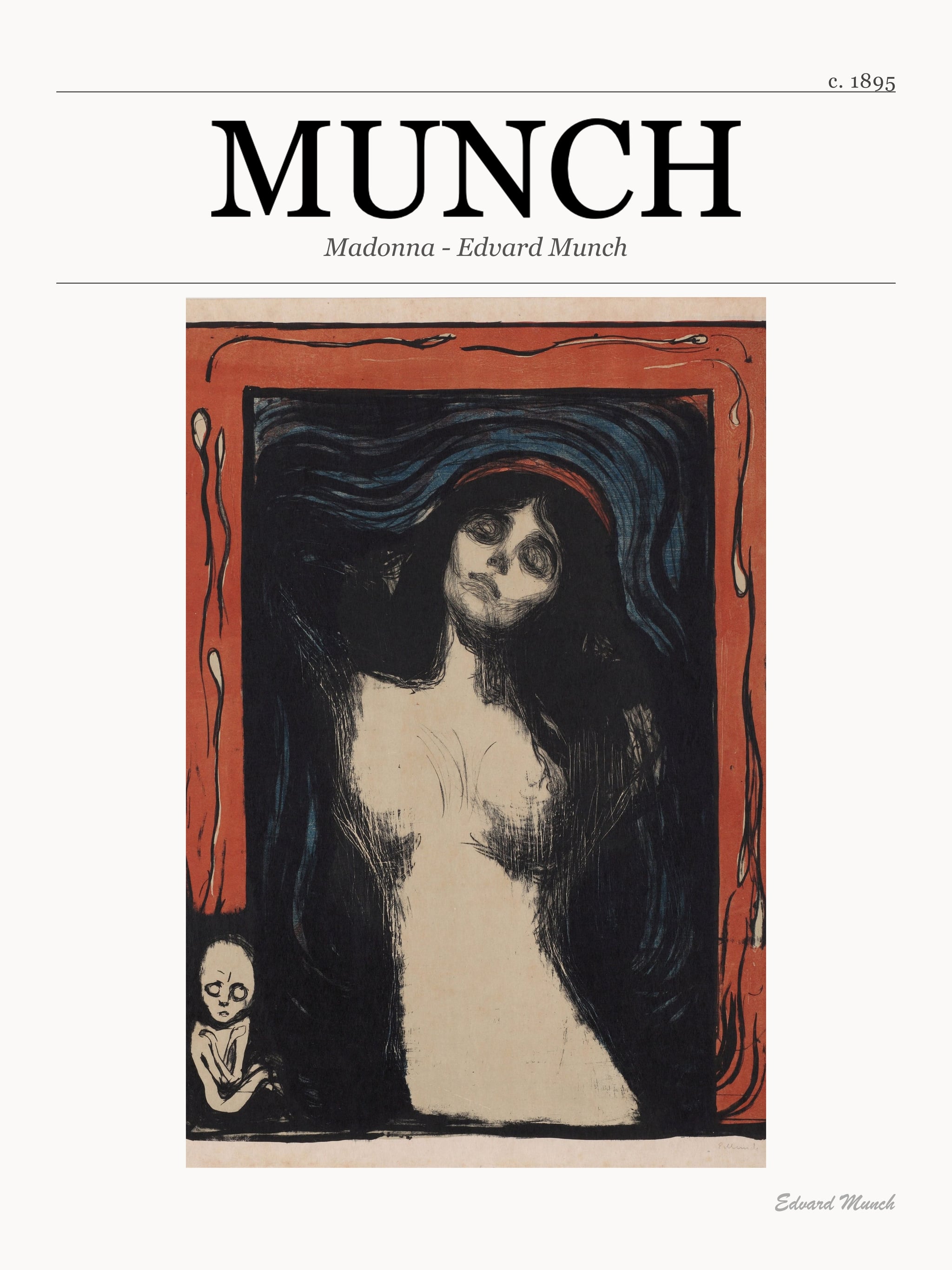 Madonna - Edvard Munch metal tablo