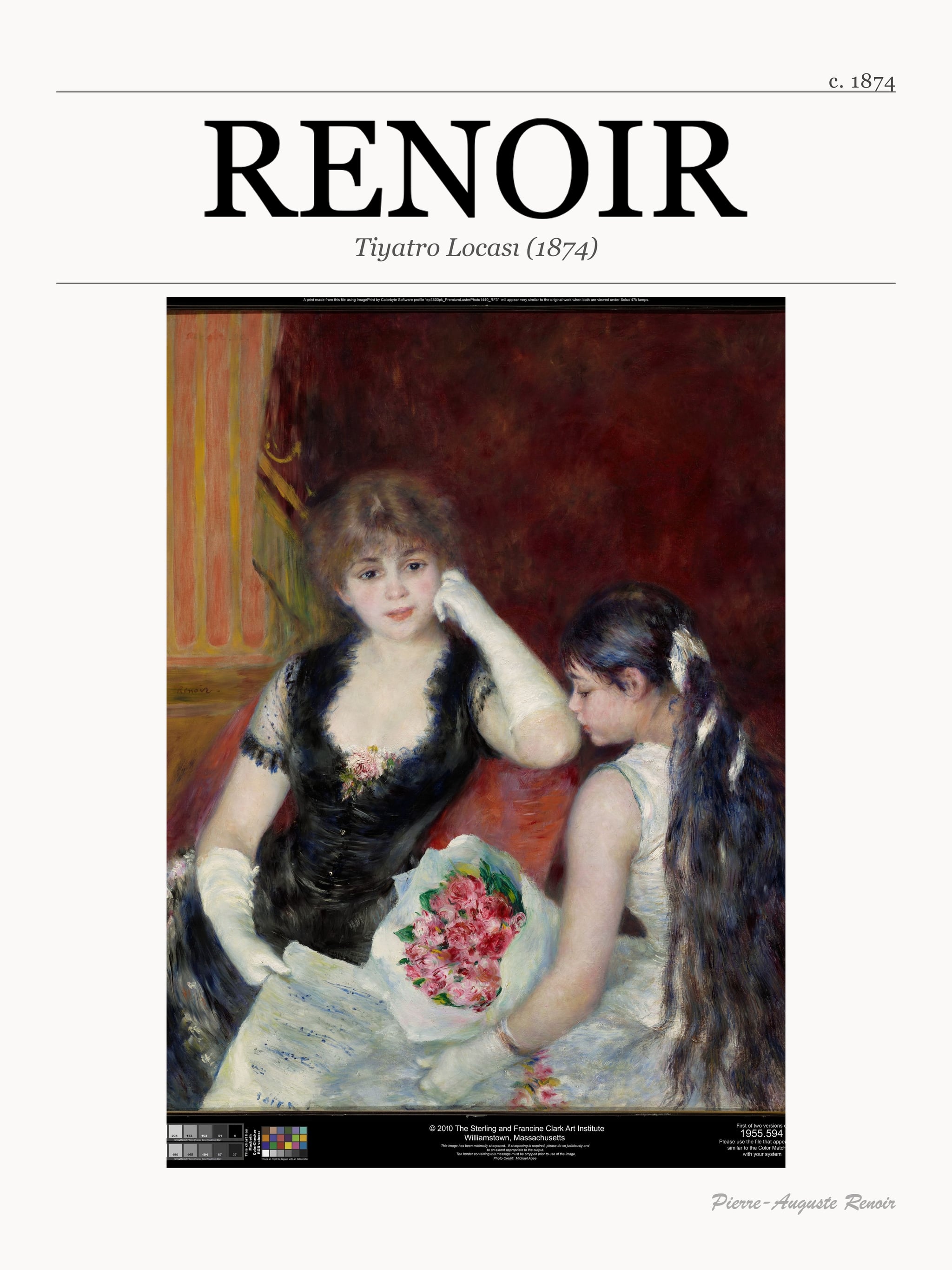 Tiyatro Locası (1874) - Renoir metal tablo