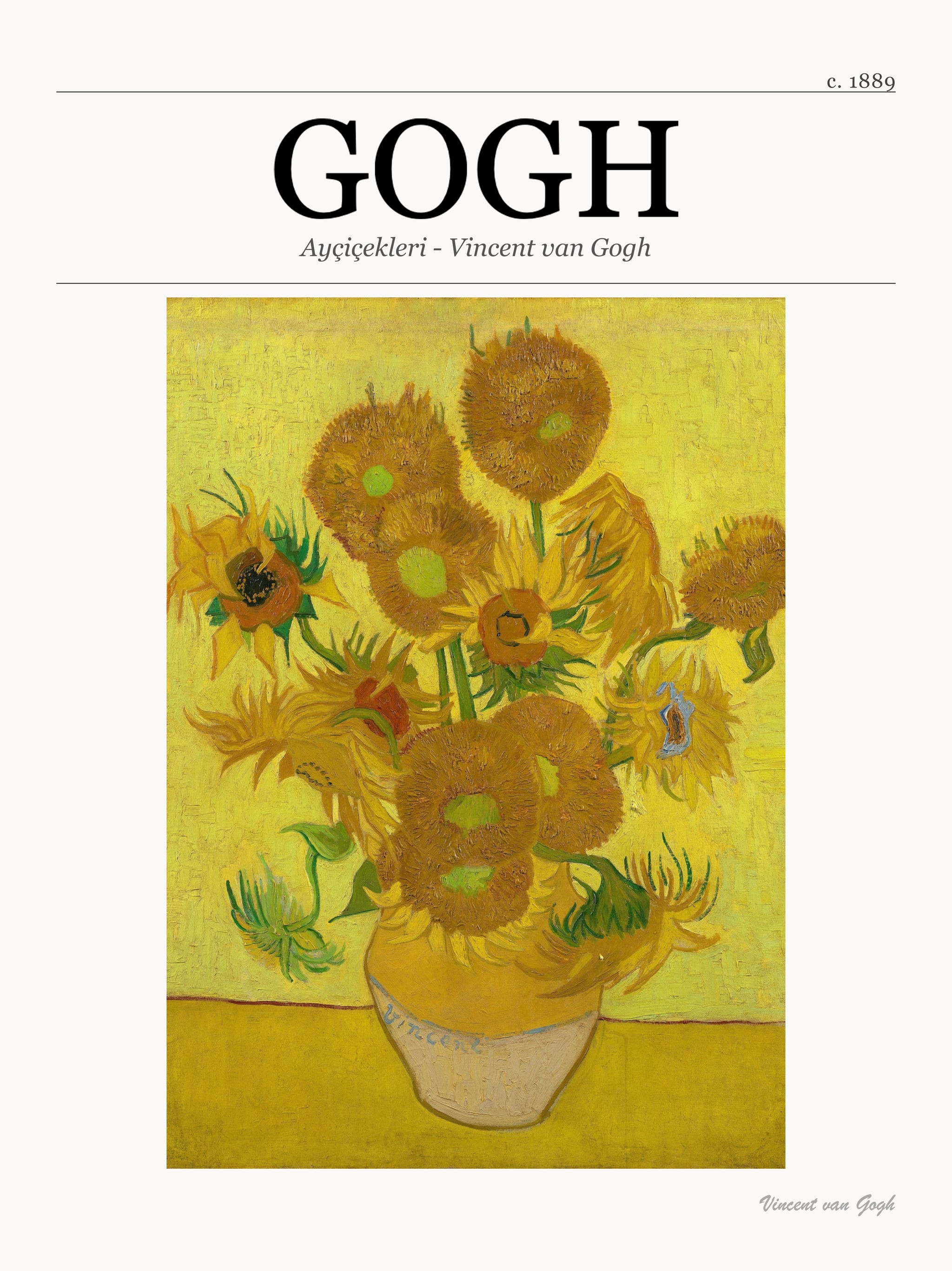 Ayçiçekleri - Vincent van Gogh metal tablo