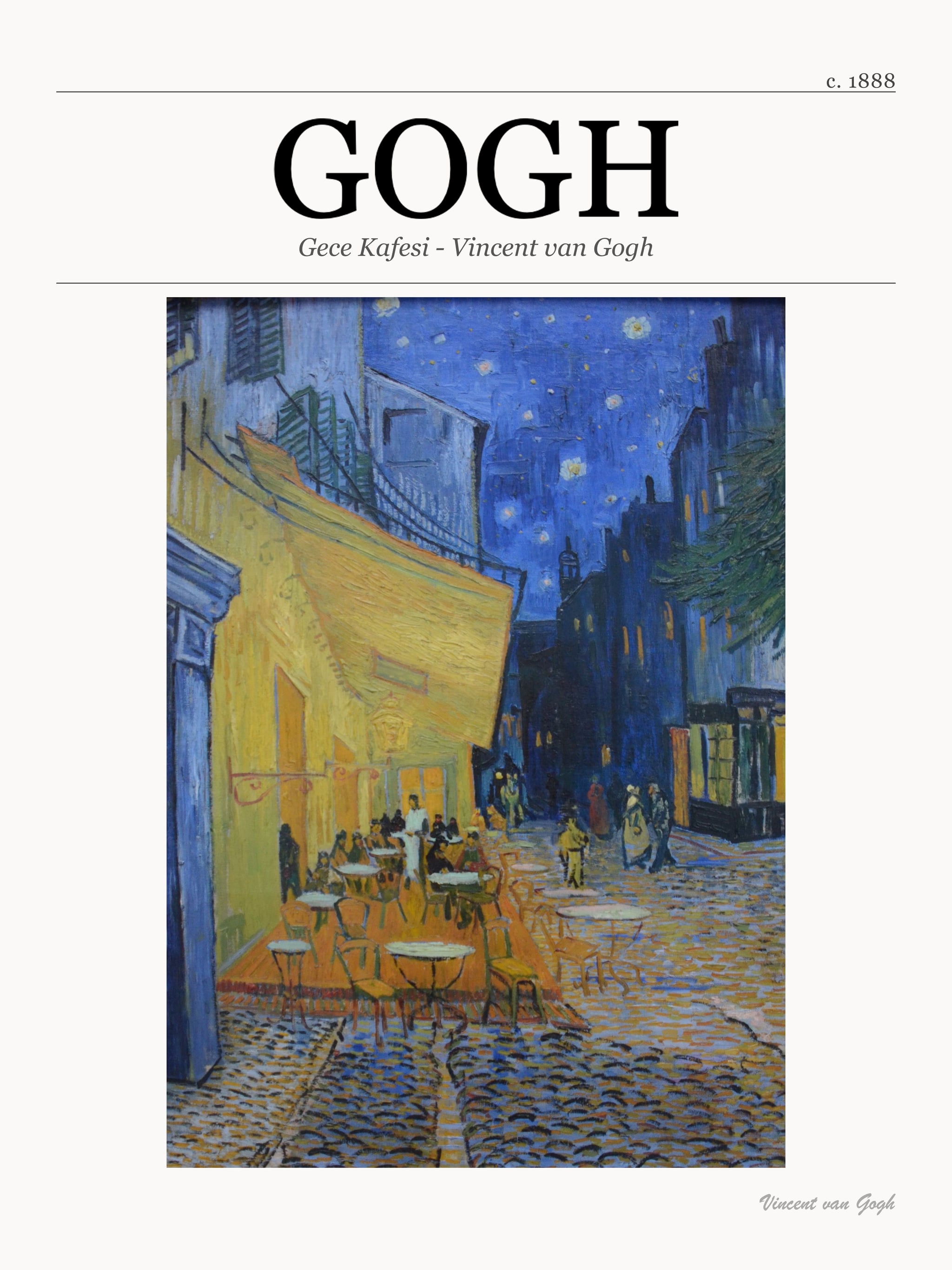 Gece Kafesi - Vincent van Gogh metal tablo