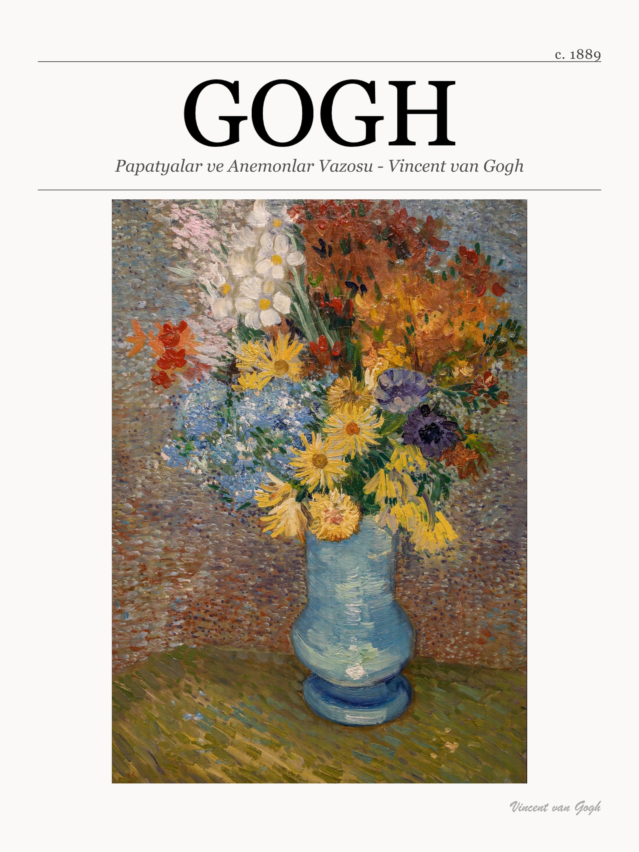 Papatyalar ve Anemonlar Vazosu - Vincent van Gogh metal tablo