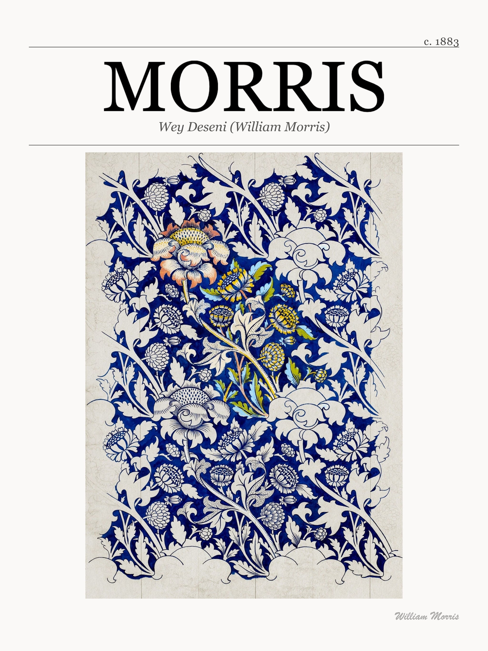 Wey Deseni (William Morris) metal tablo