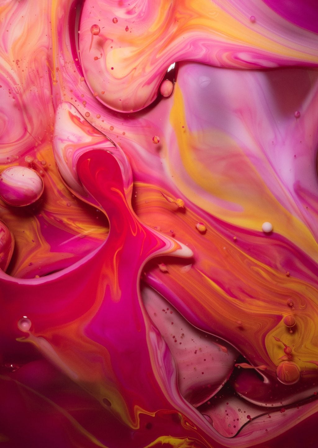 Pembe ve Altın Akışkan Soyut Sanat