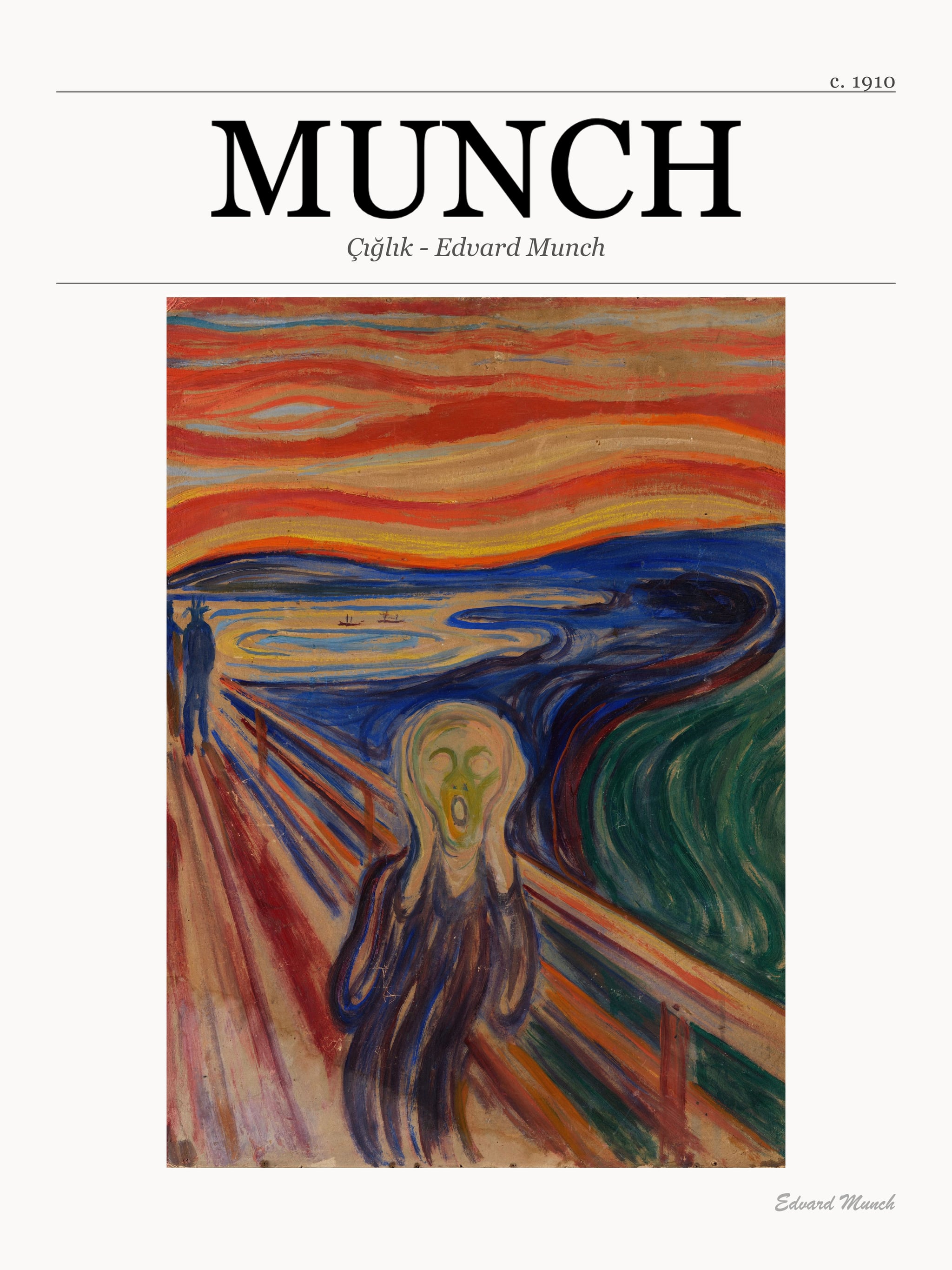Çığlık - Edvard Munch: Müze Afişi metal tablo
