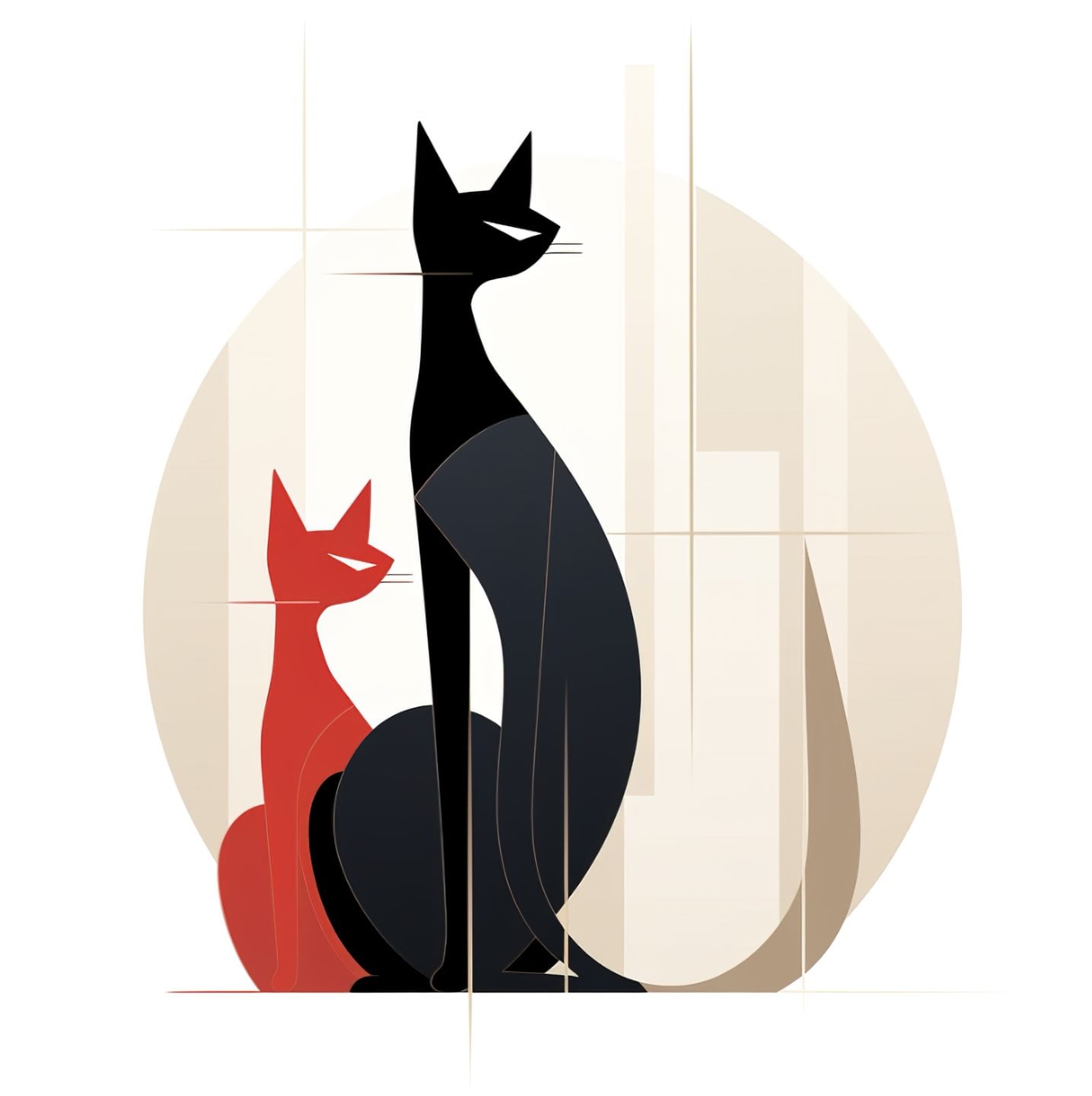 Minimalist Kedi İllüstrasyonu