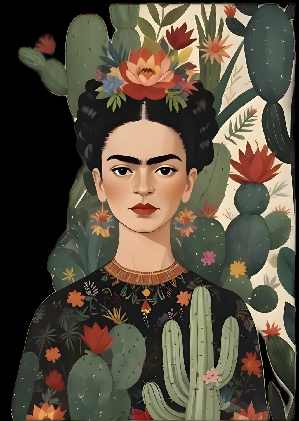Frida Kahlo: Çiçekli Otoportre