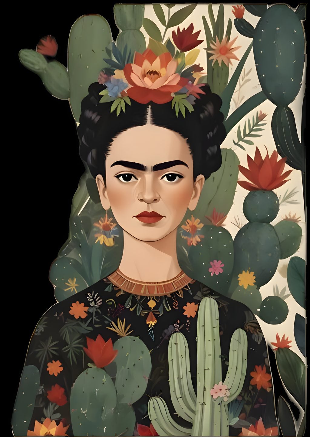 Frida Kahlo: Çiçekli Otoportre
