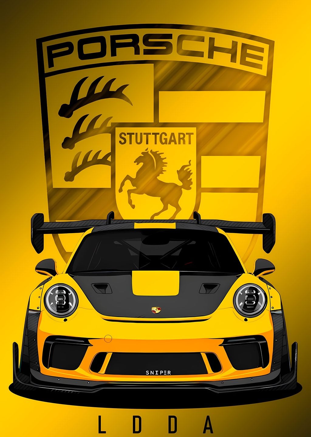 Porsche: Sarı Spor Araba