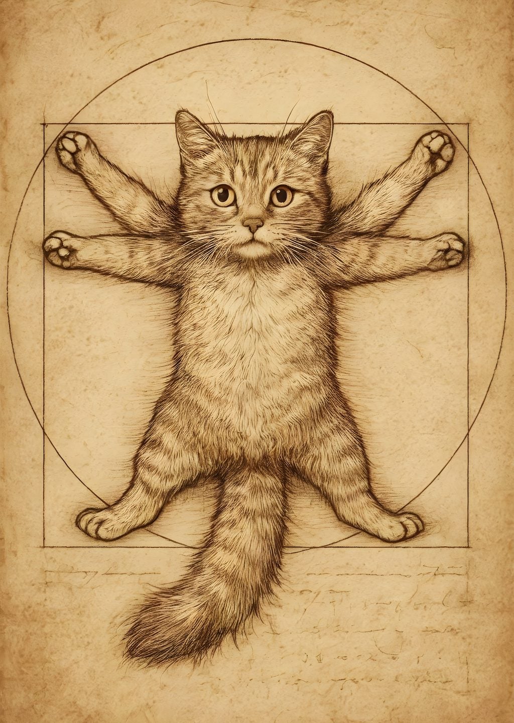Vitruvius Adamı: Kedi Versiyonu