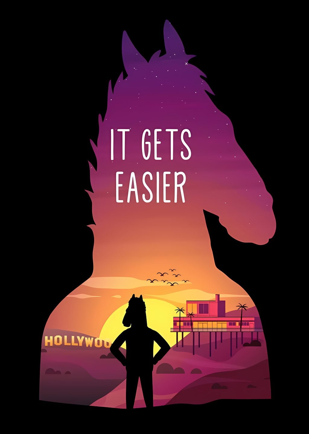 It Gets Easier: Wolf's Head Silhouette