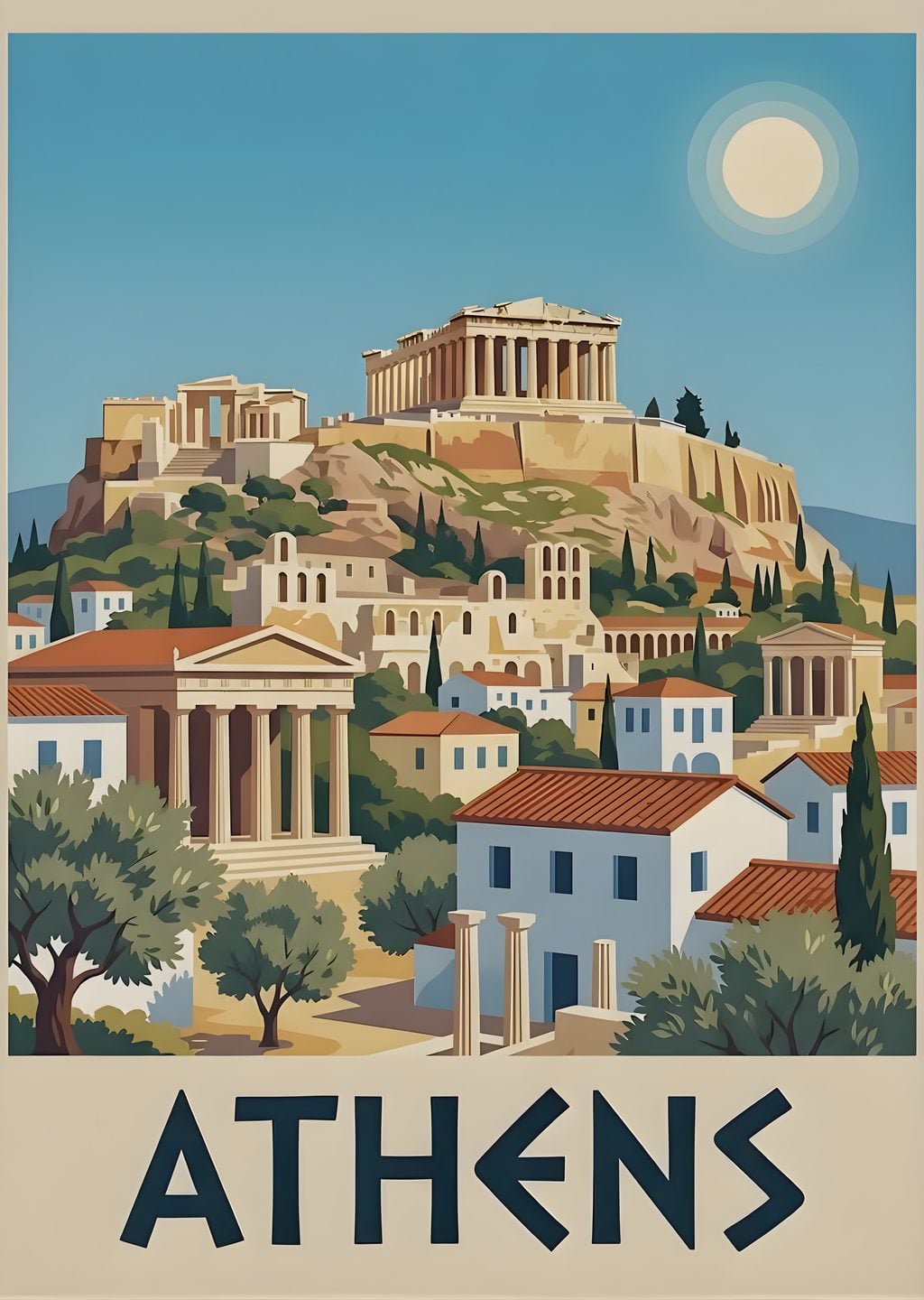 Athens Akropolü Manzarası