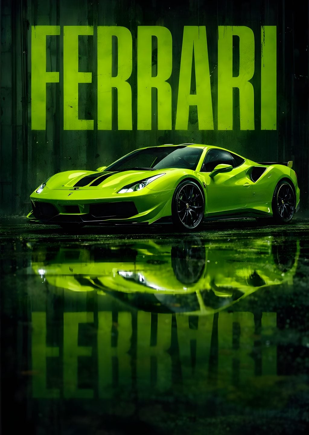 Ferrari Yeşil Spor Araba