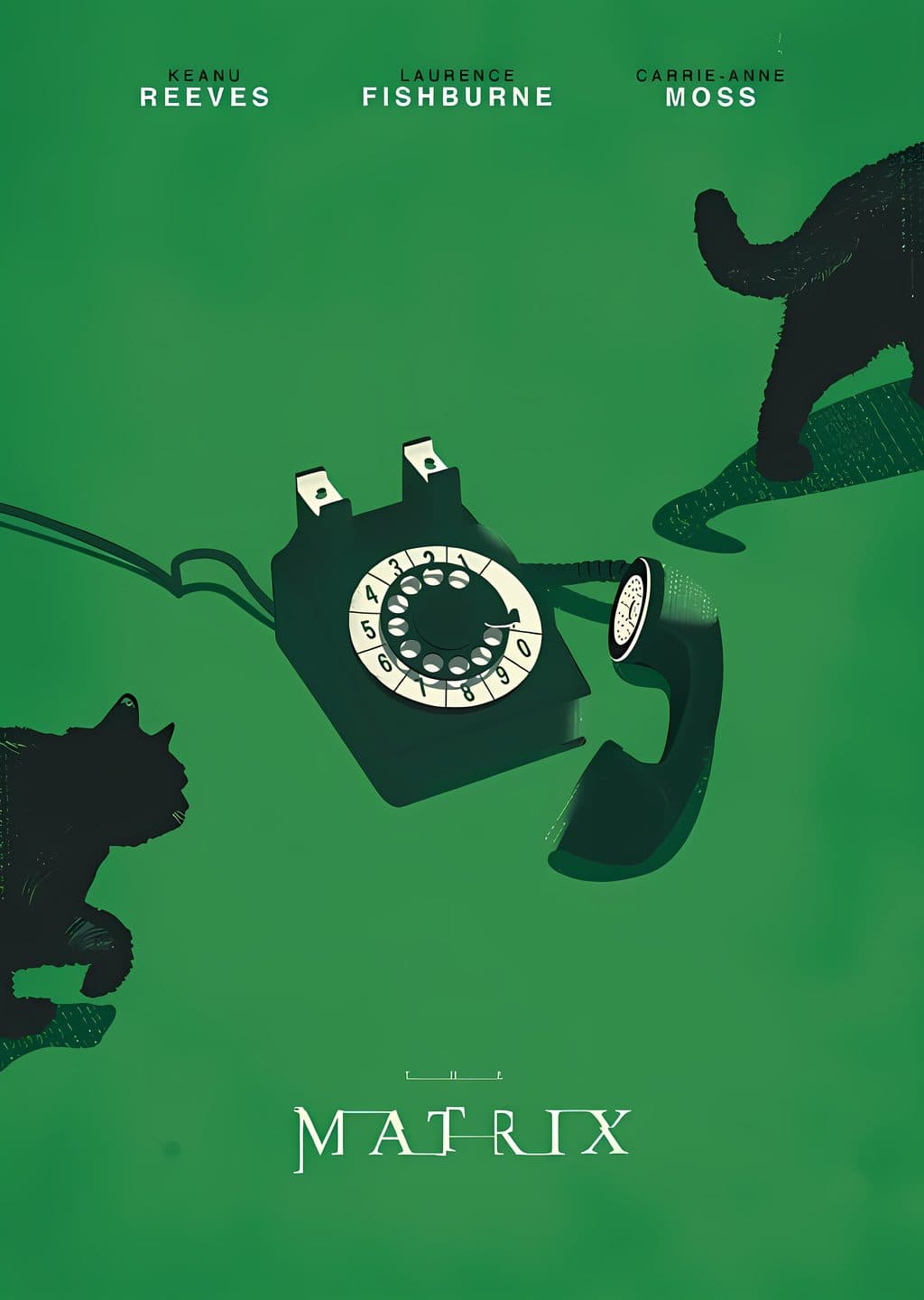 The Matrix: Yeşil Arka Planlı Telefon ve Kediler