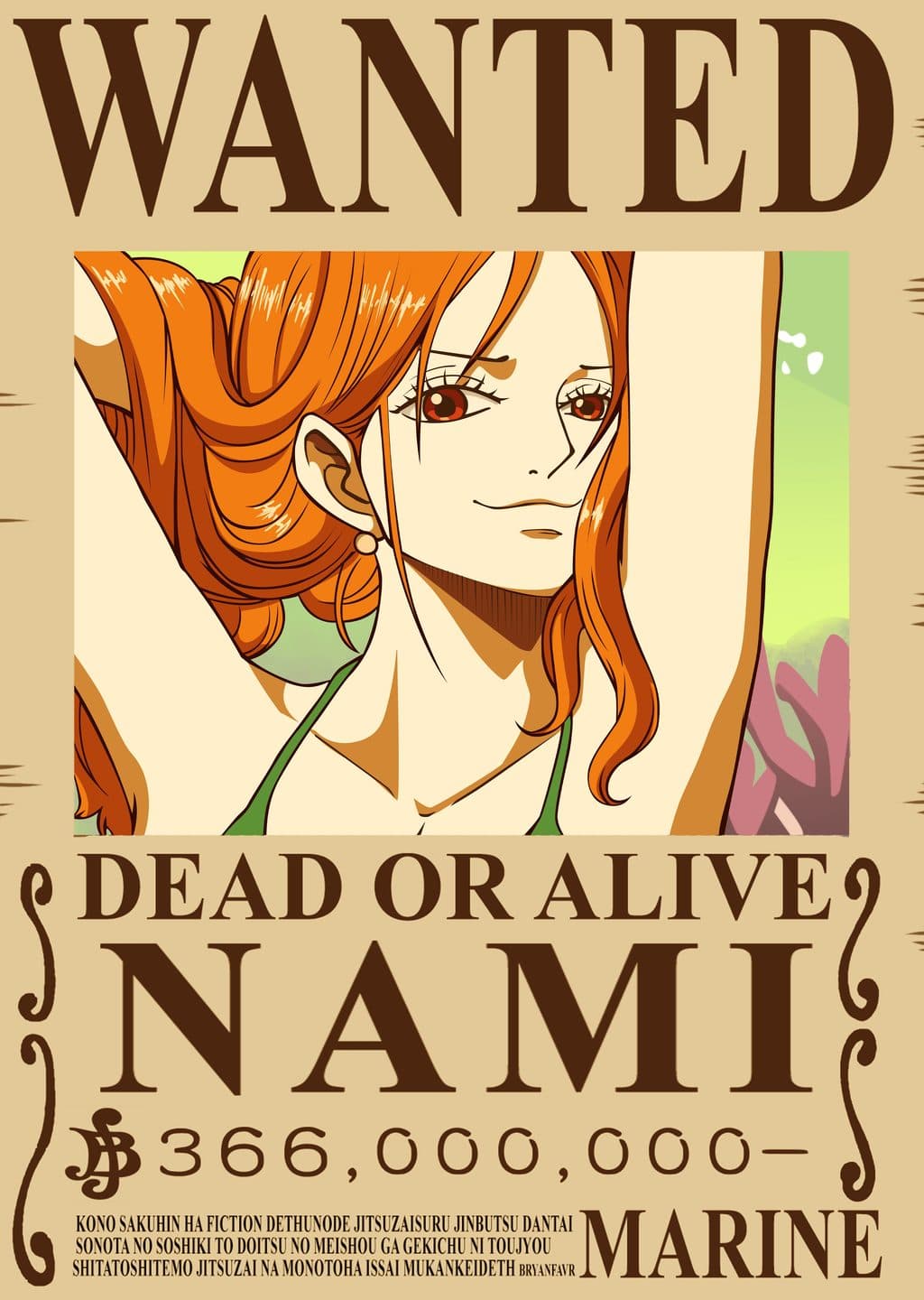 One Piece: Nami Bounty Wanted Poster