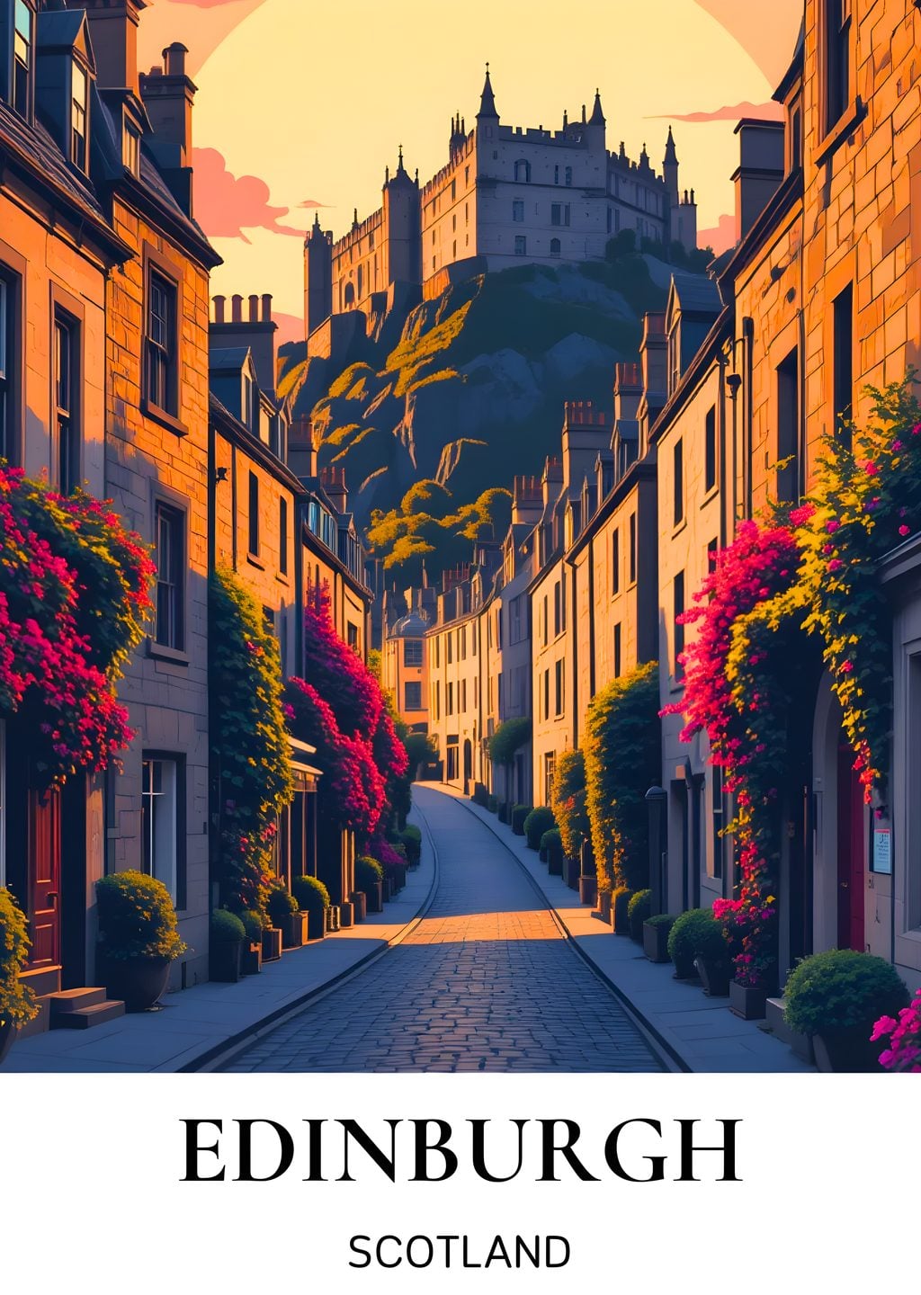 Edinburgh Scotland Sunset Street