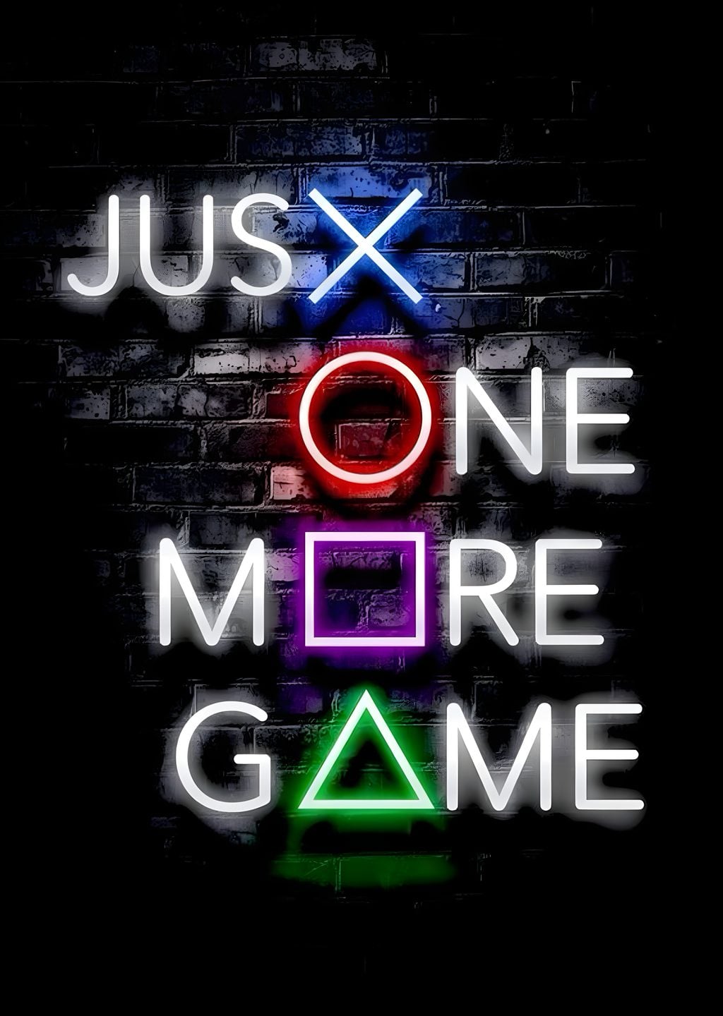 Just One More Game Neon Poster