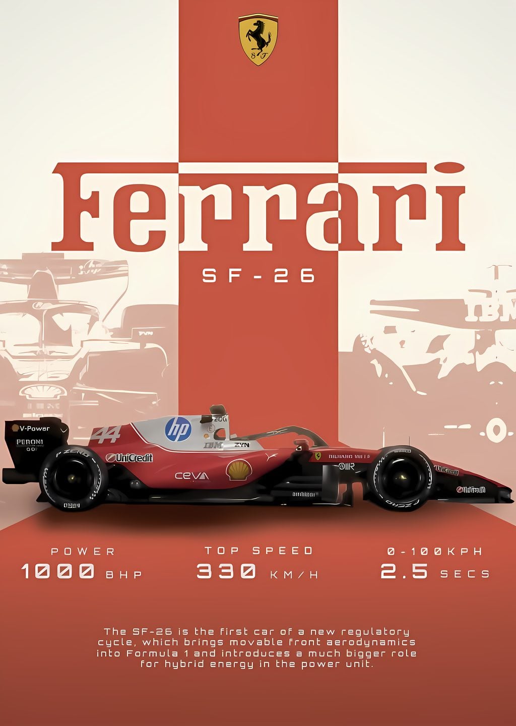 Ferrari SF-26 F1 Araba Posteri