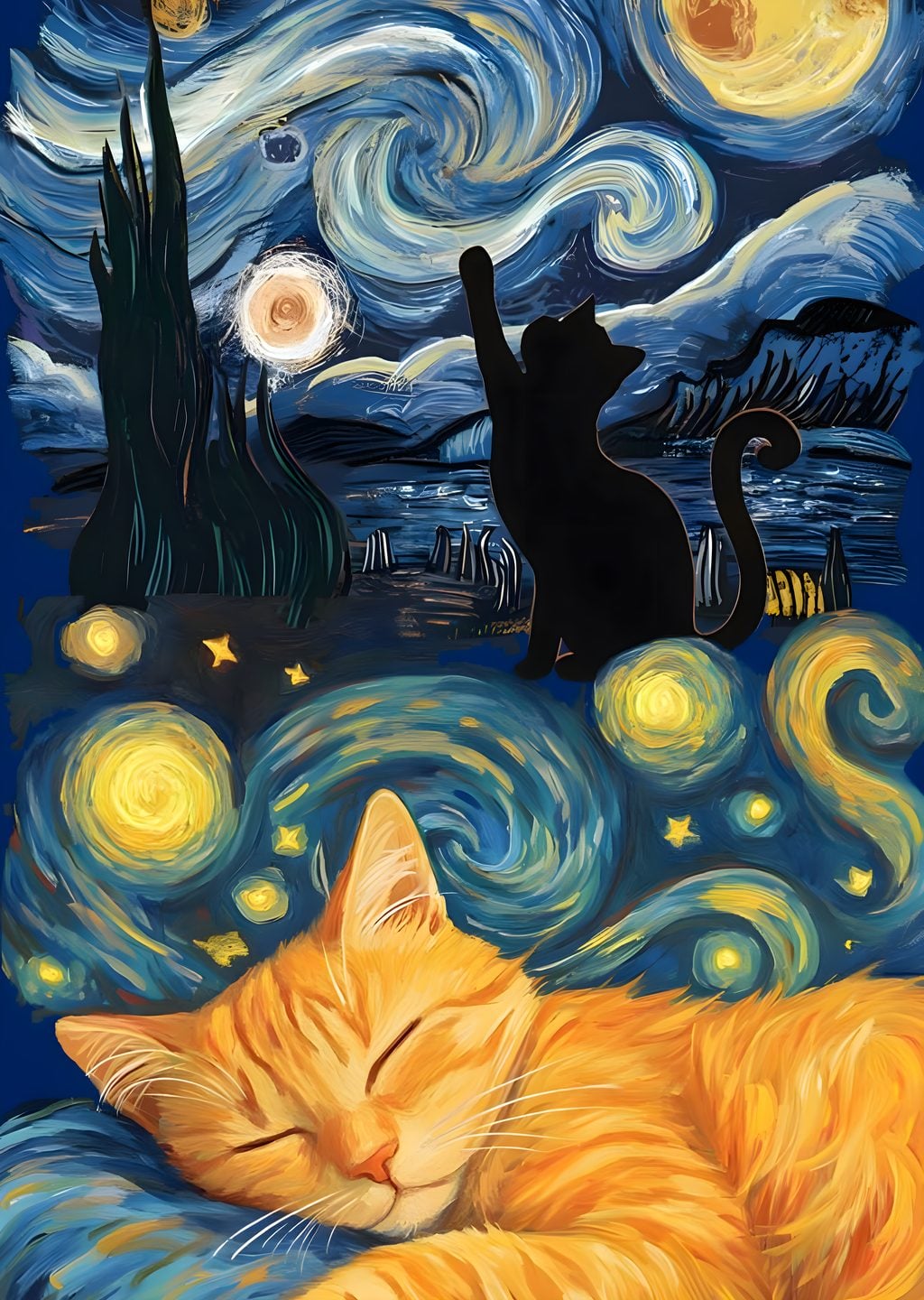 Van Gogh'un Yıldızlı Gecesi ve Kedi