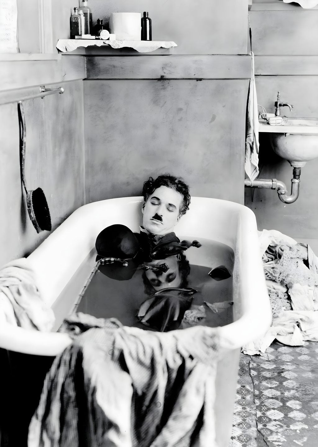 Charlie Chaplin: Bathtub Reflections