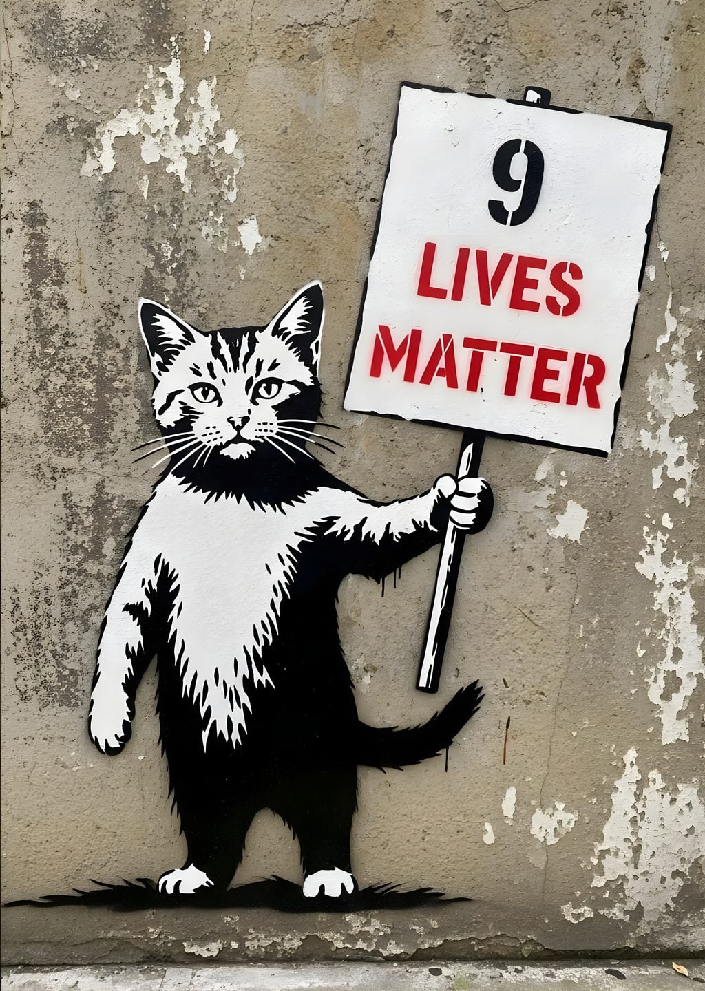9 Lives Matter: Banksy Stilinde Sokak Kedi Protesto