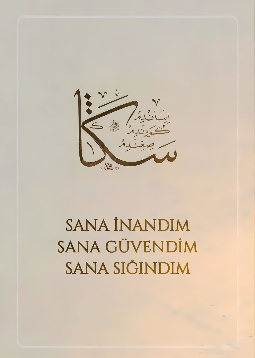 Sana İnanım, Güvendim, Siğindim