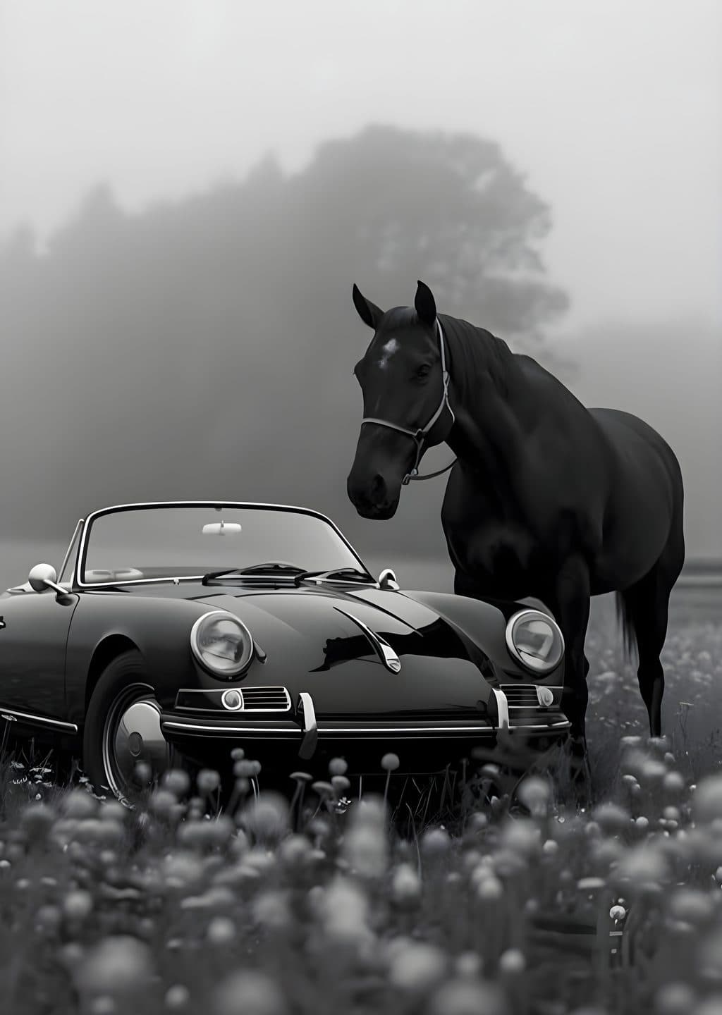 Porsche ve At: Sisli Manzara