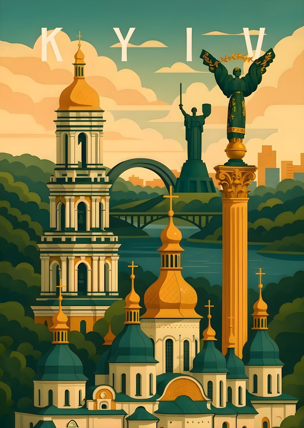 Kyiv: Altın Kuppeler ve Dnipro Manzarası