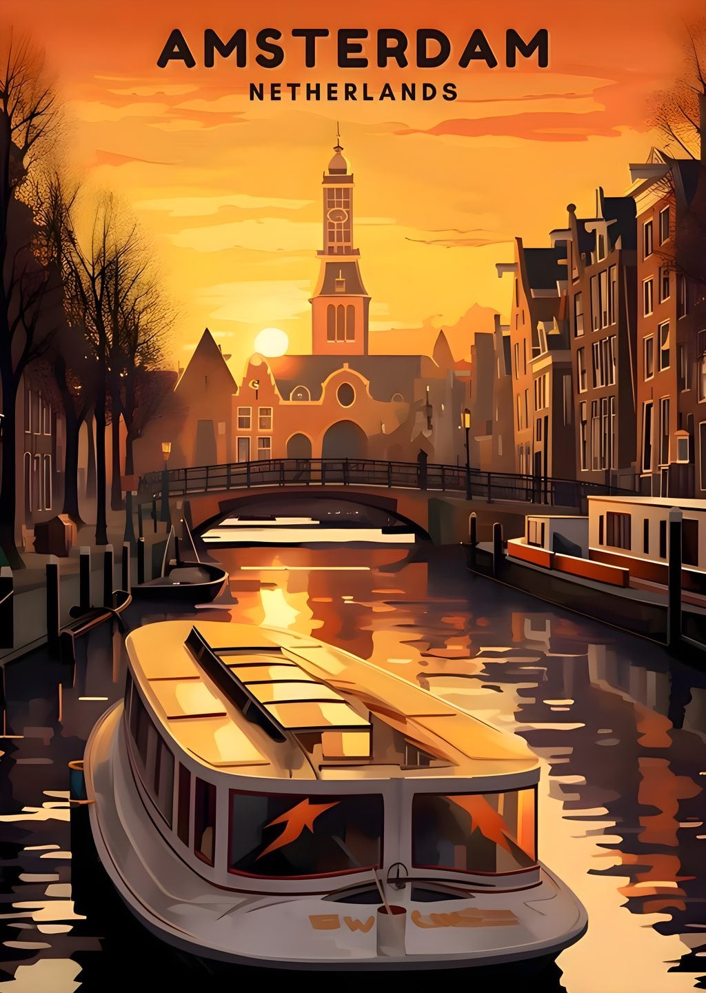 Amsterdam Kanal Manzarası