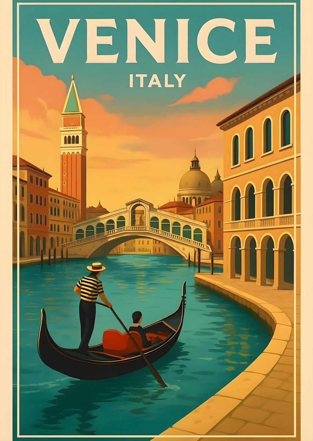 Venice Italy Gondola Poster