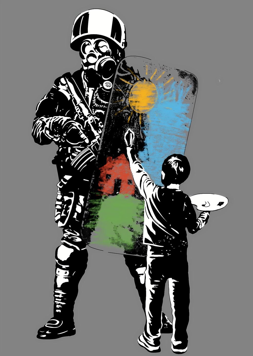 Banksy: Çocuk ve Savaşçının Karşılaşması