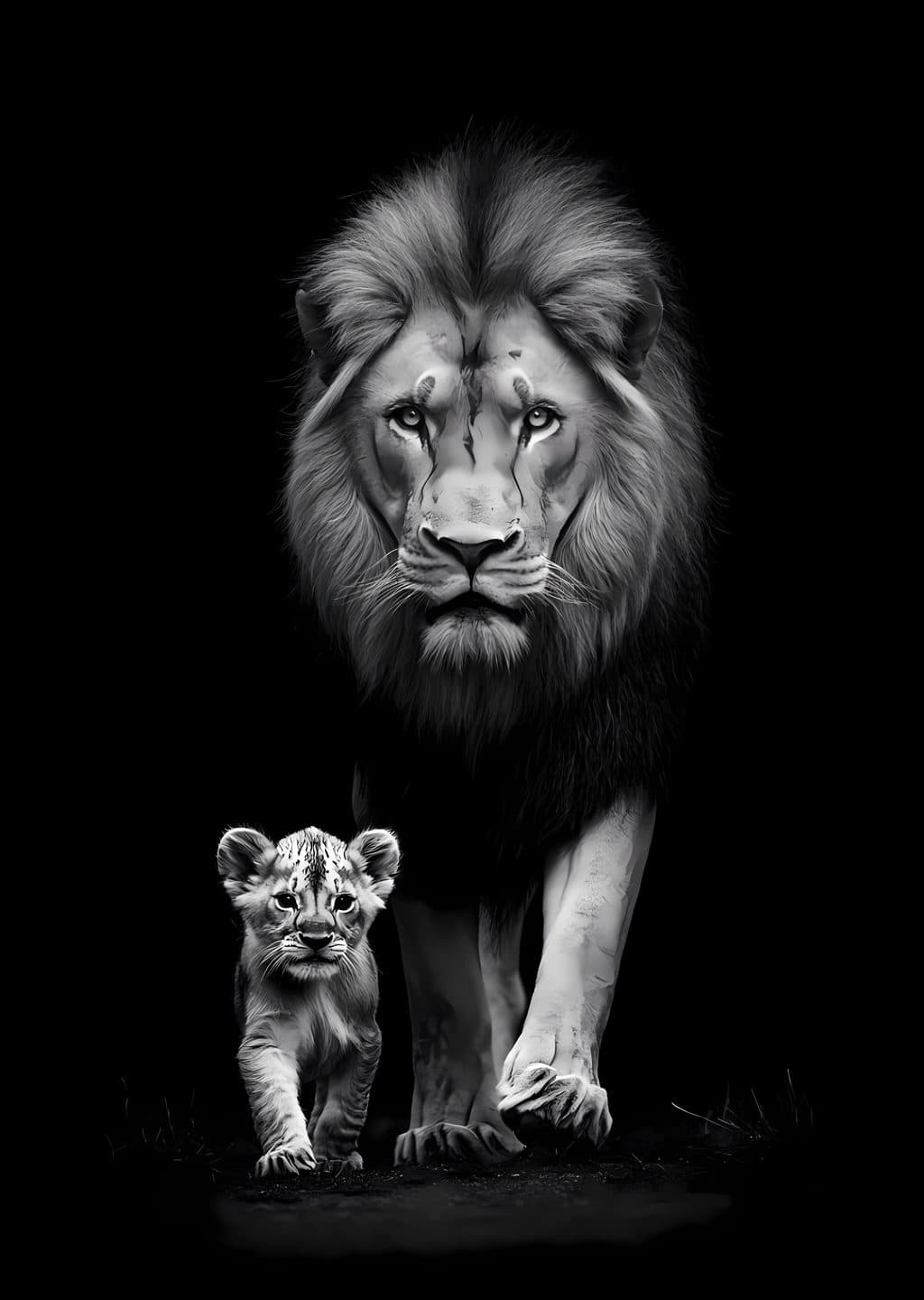 Aslan ve Yavrusu: Güç ve Koruma