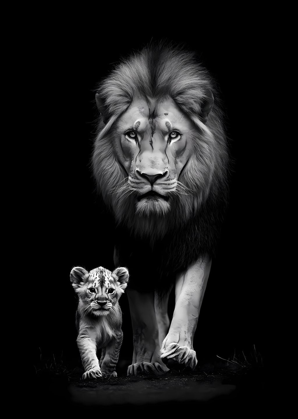 Aslan ve Yavrusu: Güç ve Koruma