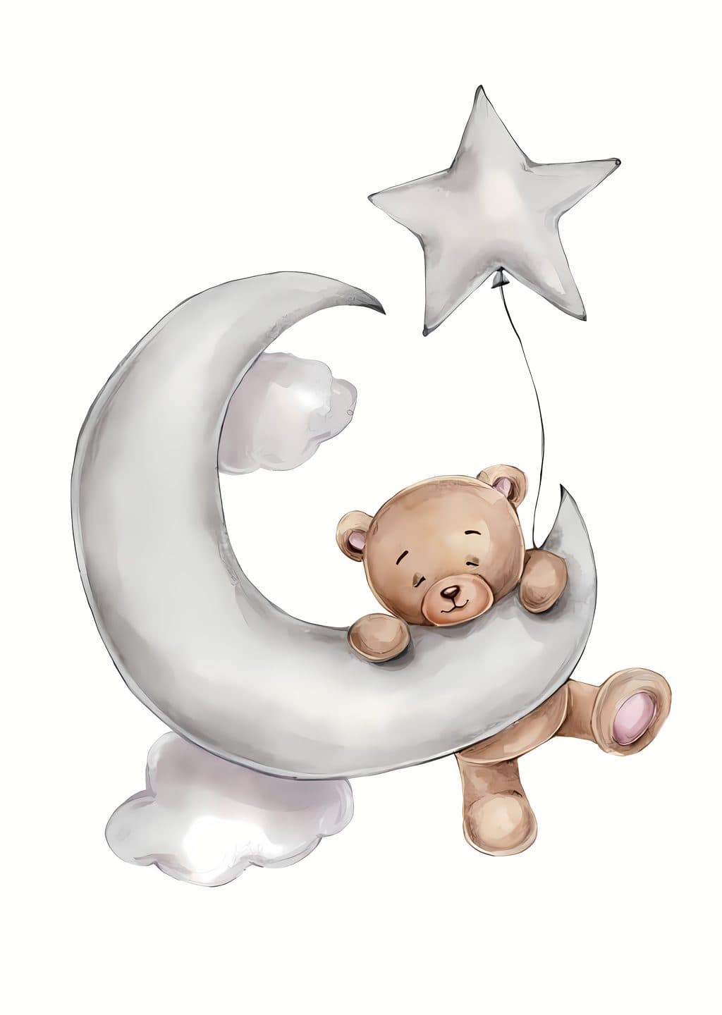 Küçük Ay'da Uyuyan Teddy Bear