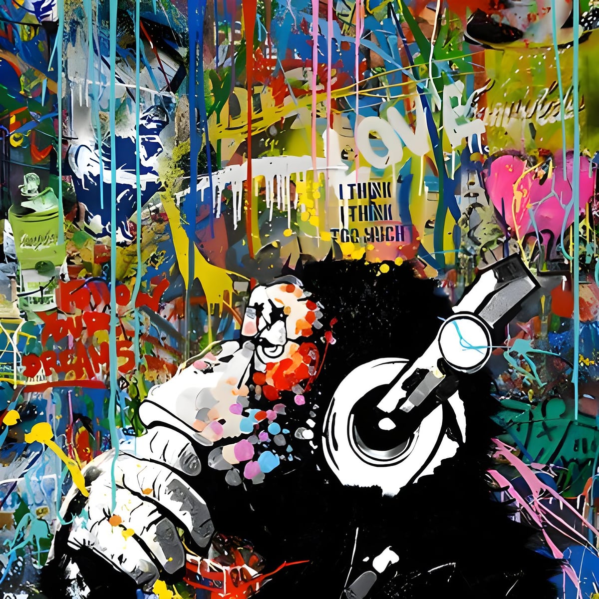 Kulaklıklı Maymun: Banksy Stili