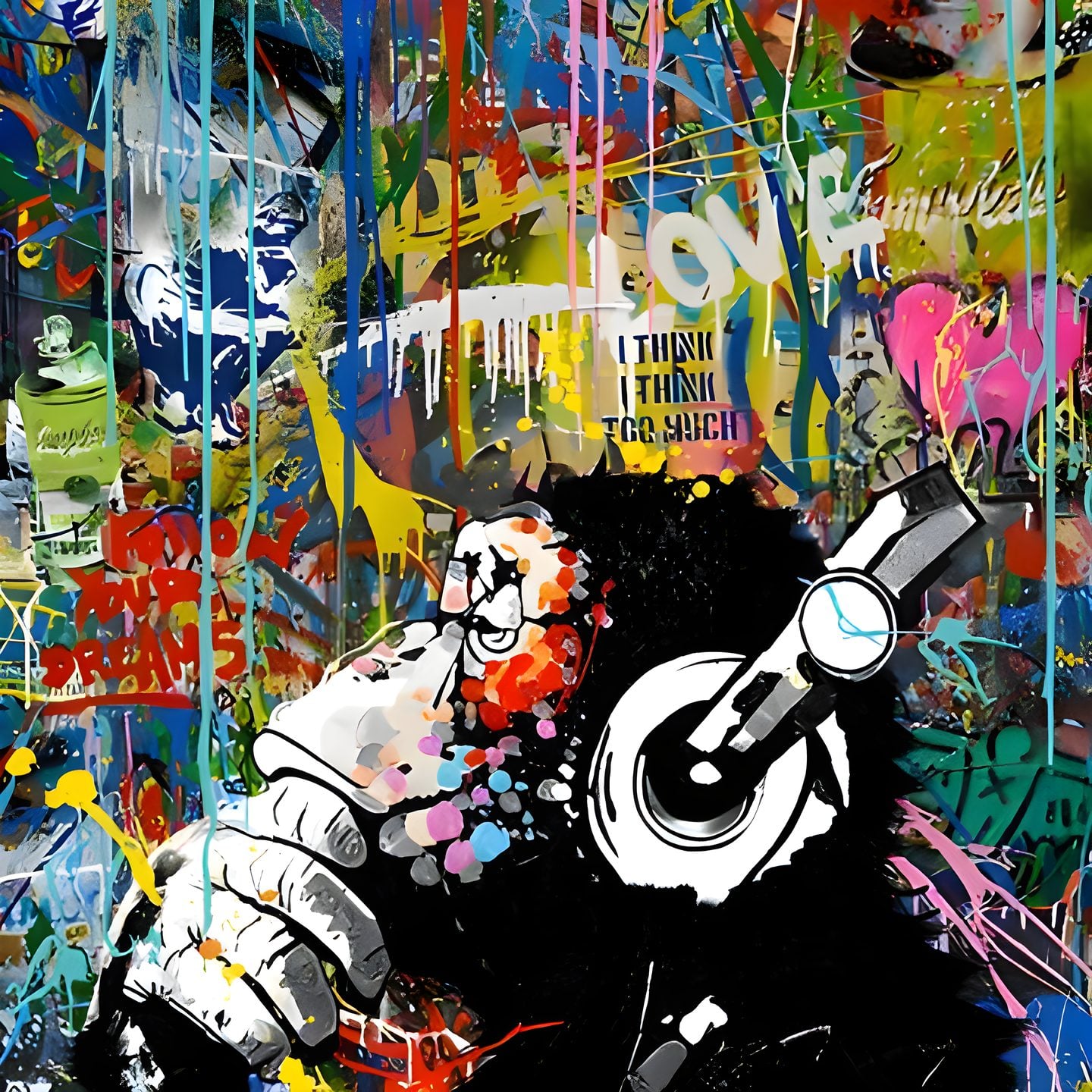 Kulaklıklı Maymun: Banksy Stili