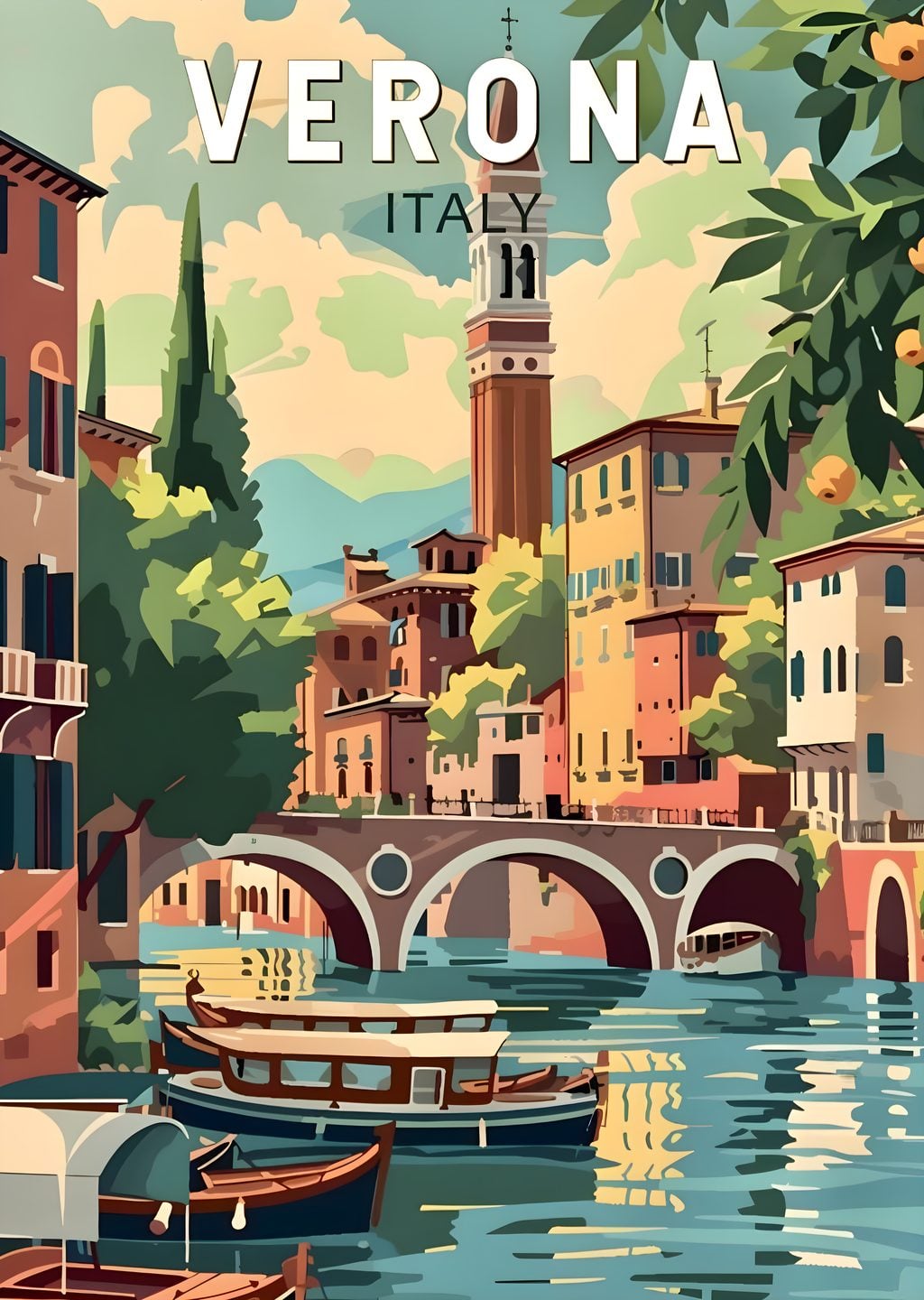 Verona: Kanal ve Köprüli Manzara