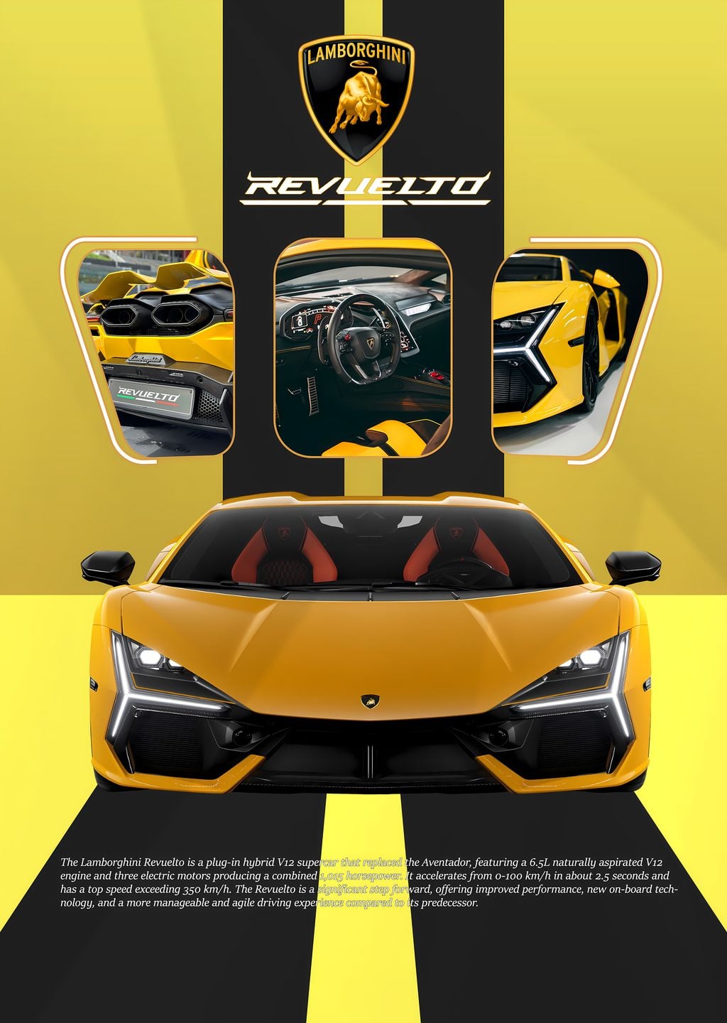 Lamborghini Revuelto Sarı Spor Araba