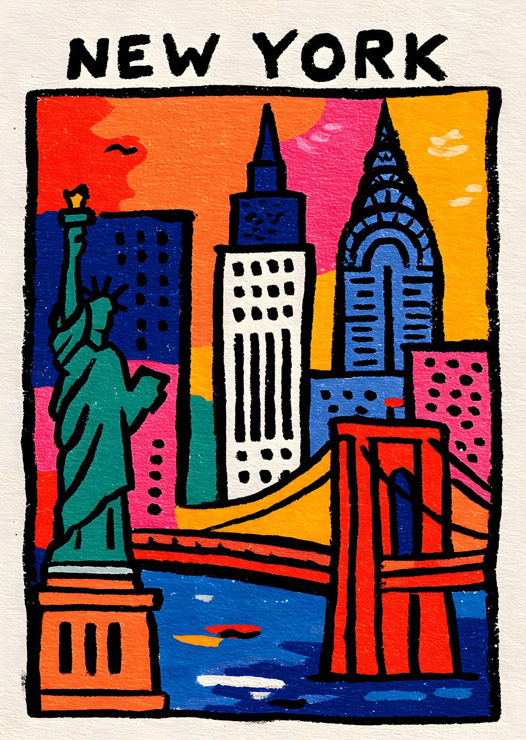 New York: İkonik Manzaraların Rengarenk Görseli