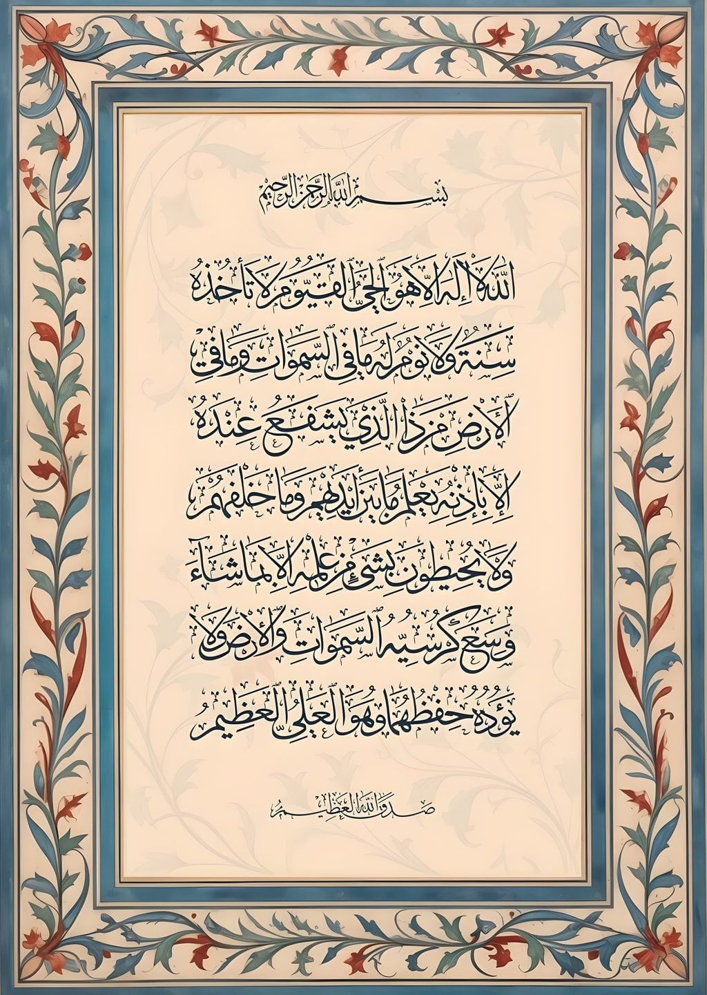 Ayat ul Kursi Arabic Calligraphy