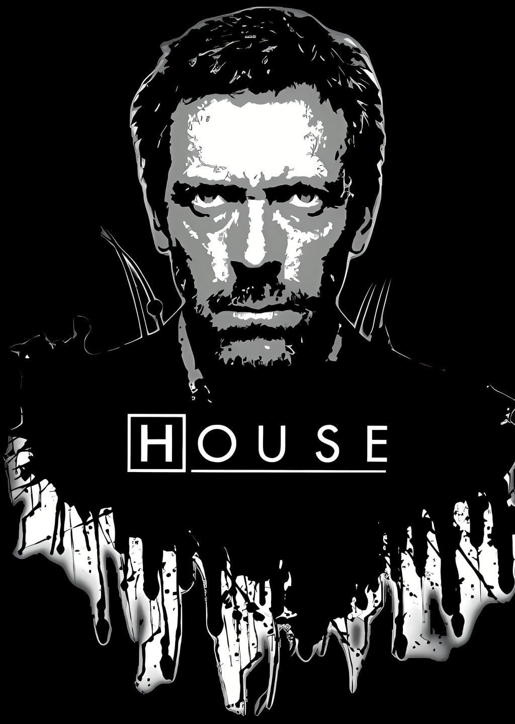 House: Siyah Beyaz İkonik Portre