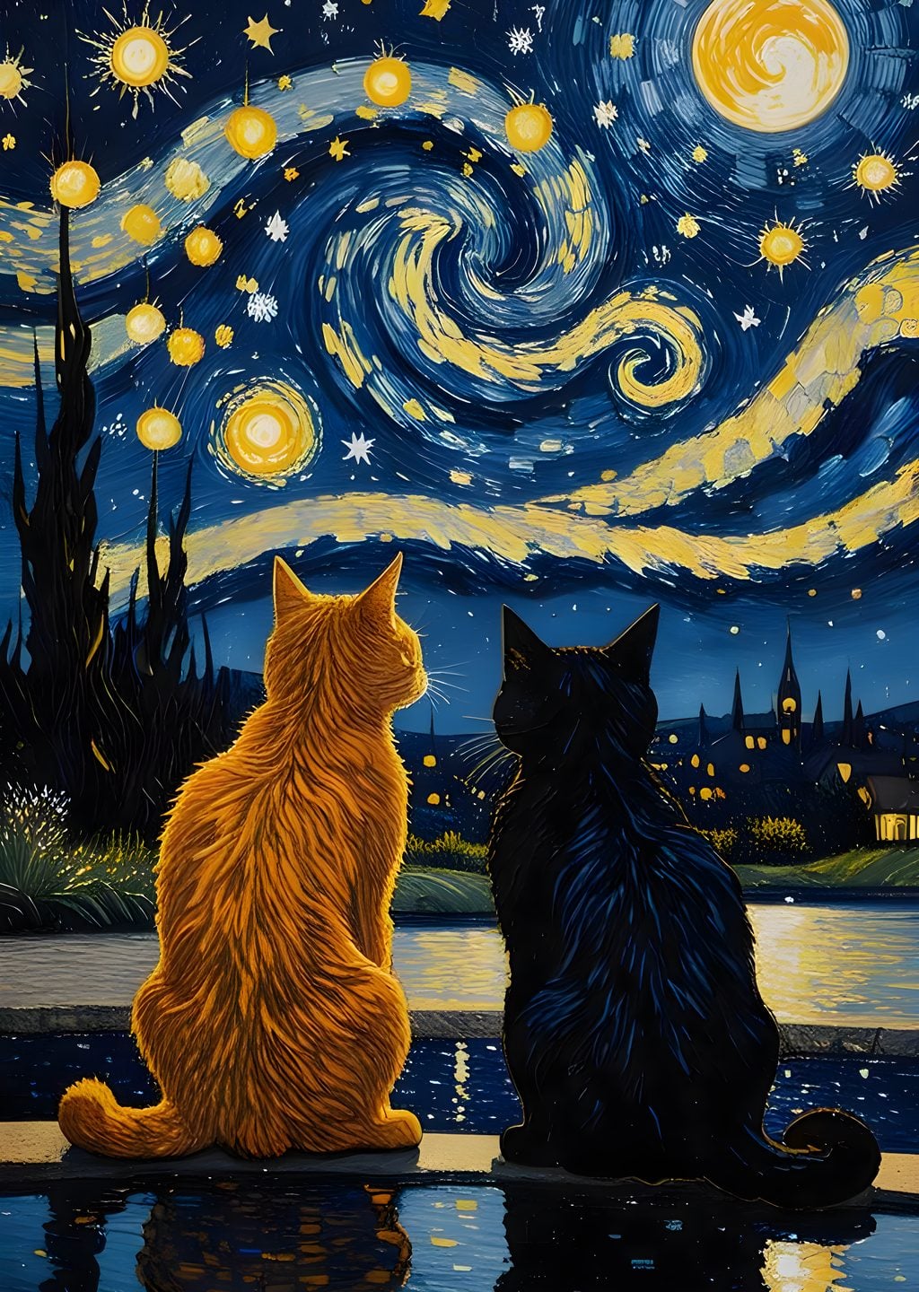 Van Gogh'dan İlhamla Kediler