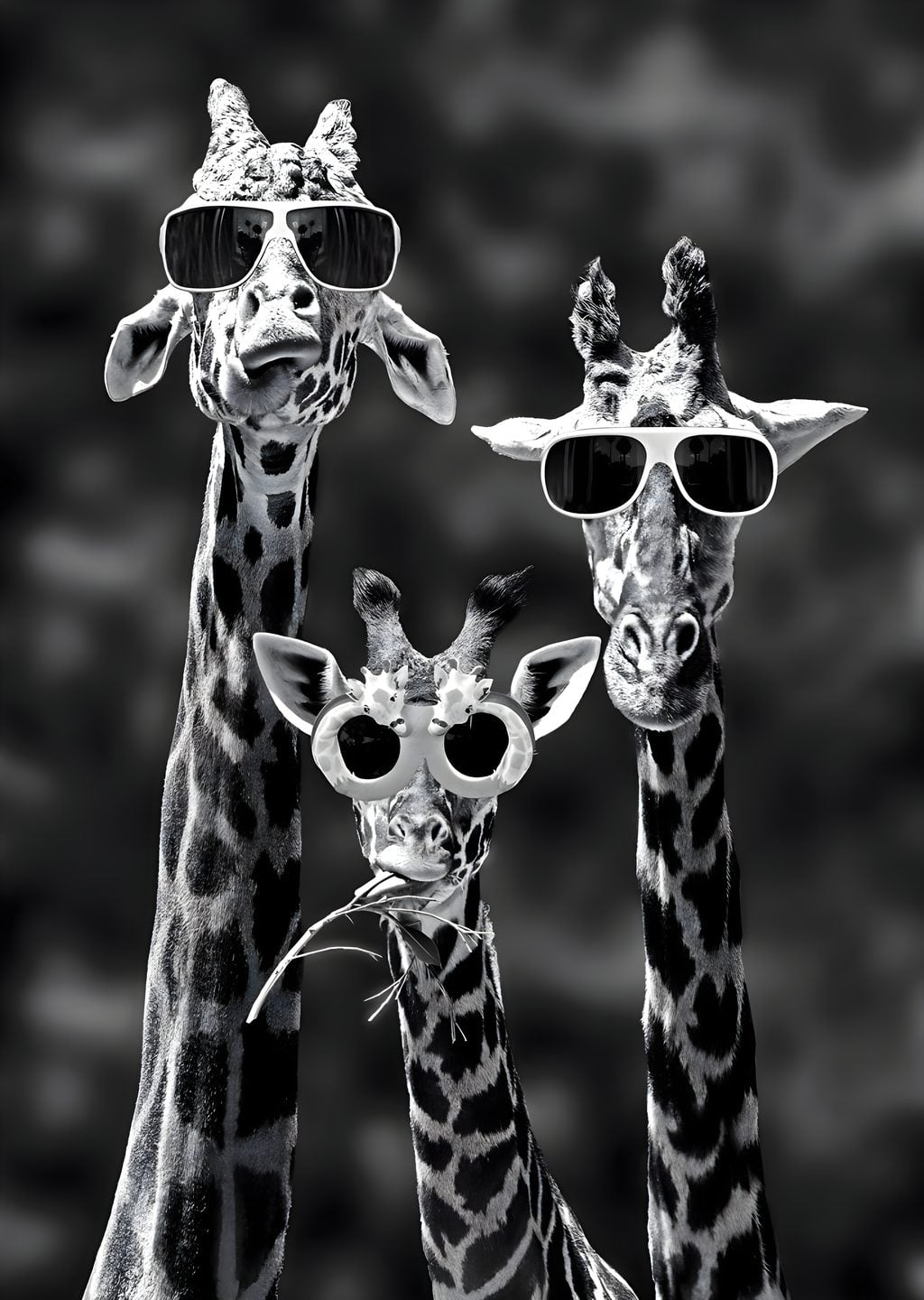 Sunglasses Safari: Giraffe Family Portrait