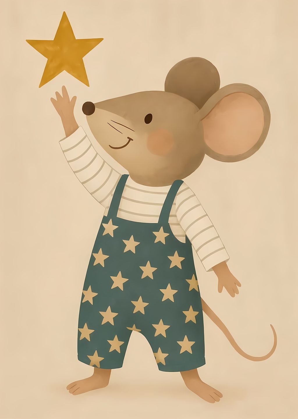 Mouse with Star Overalls
